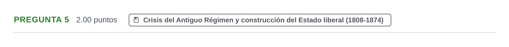 Enunciado: Pregunta 5 · Historia de España PAU Asturias Ordinaria 2023