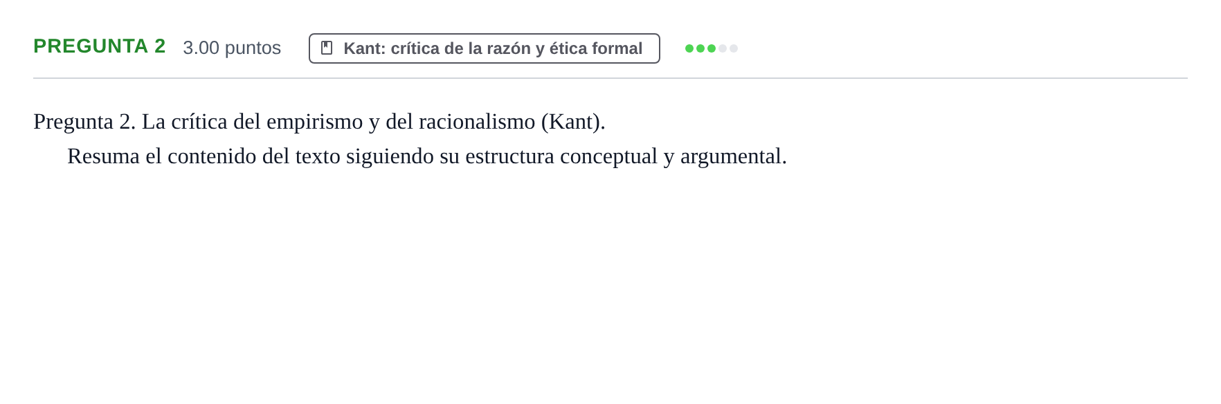 Enunciado: Pregunta 2 · Historia de la Filosofía PAU Asturias Extraordinaria 2023