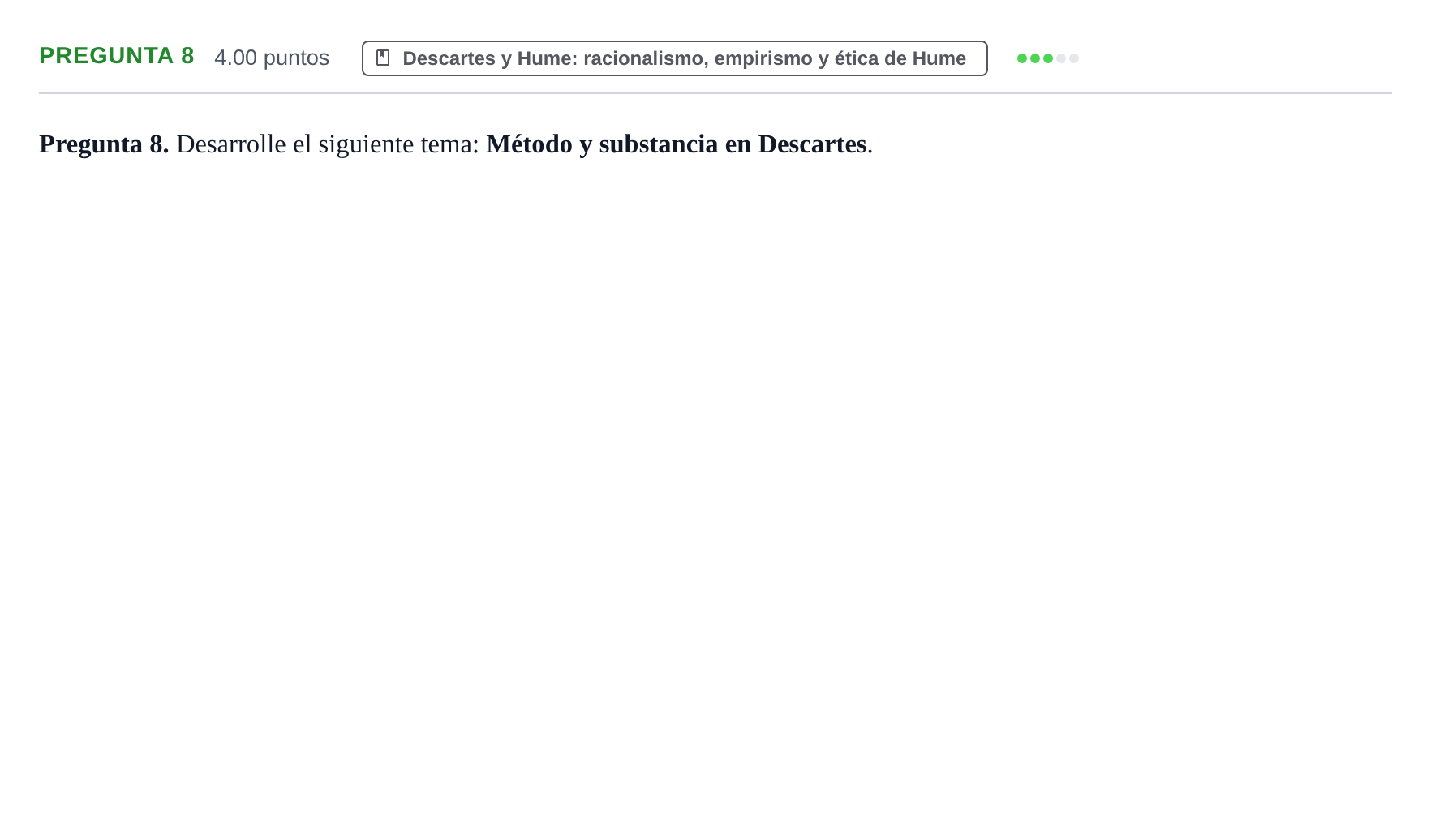 Enunciado: Pregunta 8 · Historia de la Filosofía PAU Asturias Extraordinaria 2023