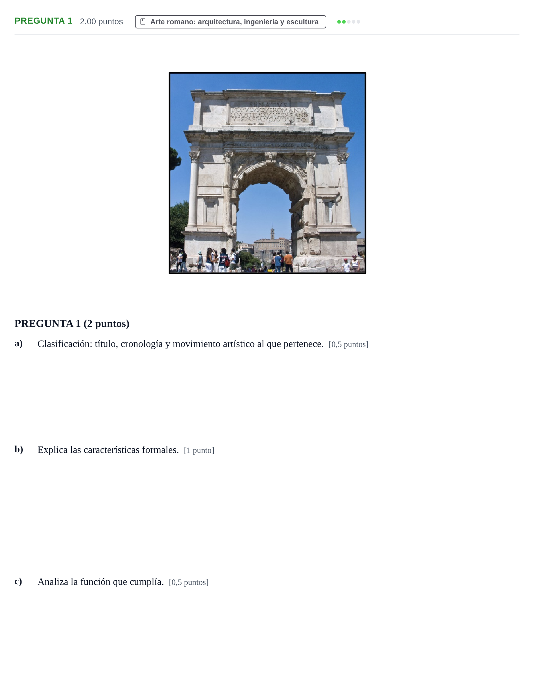 Enunciado: Pregunta 1 · Historia del Arte PAU Asturias Ordinaria 2023