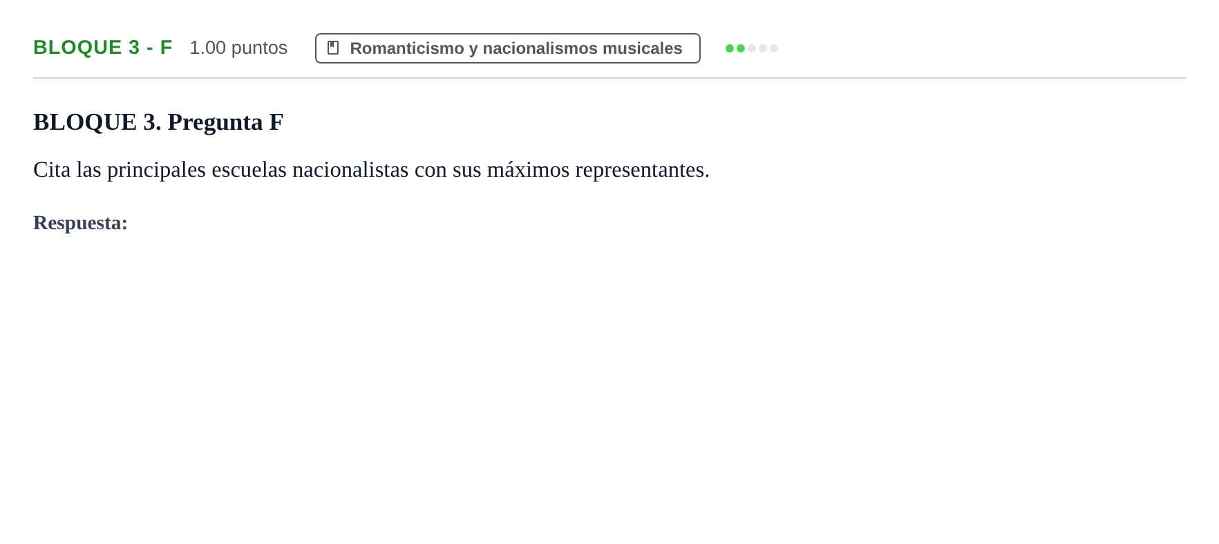 Enunciado: Bloque 3 - F · Historia de la Música y de la Danza PAU Extremadura Extraordinaria 2024