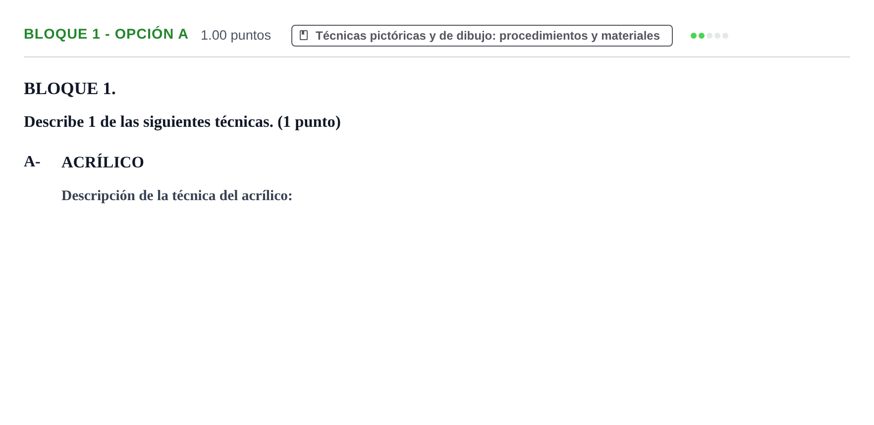 Enunciado: Bloque 1 - Opción A · Técnicas de Expresión Gráfico-Plástica PAU Extremadura Ordinaria 2024