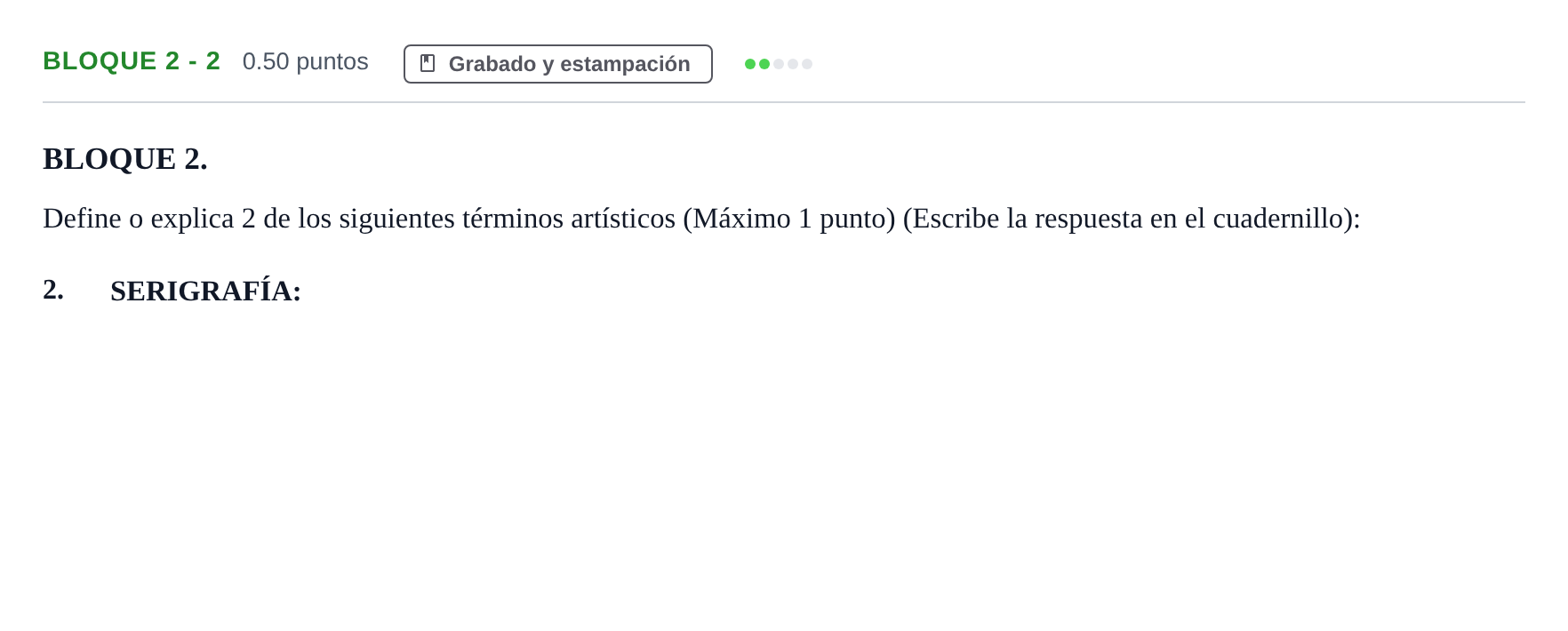 Enunciado: Bloque 2 - 2 · Técnicas de Expresión Gráfico-Plástica PAU Extremadura Extraordinaria 2024
