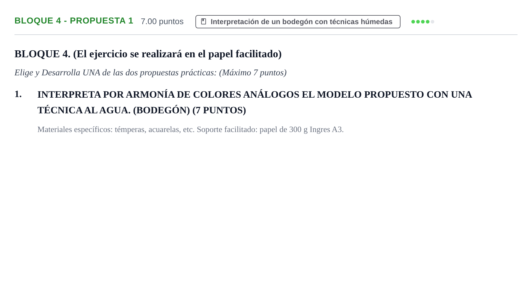 Enunciado: Bloque 4 - Propuesta 1 · Técnicas de Expresión Gráfico-Plástica PAU Extremadura Extraordinaria 2024