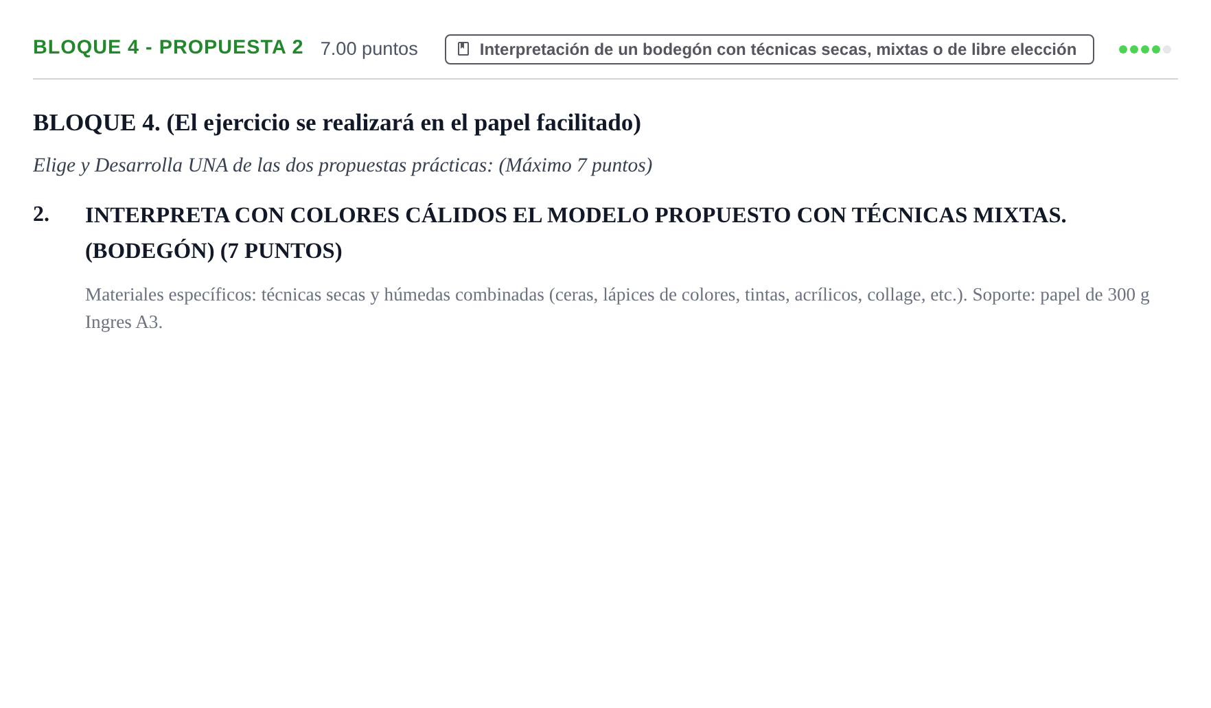 Enunciado: Bloque 4 - Propuesta 2 · Técnicas de Expresión Gráfico-Plástica PAU Extremadura Extraordinaria 2024