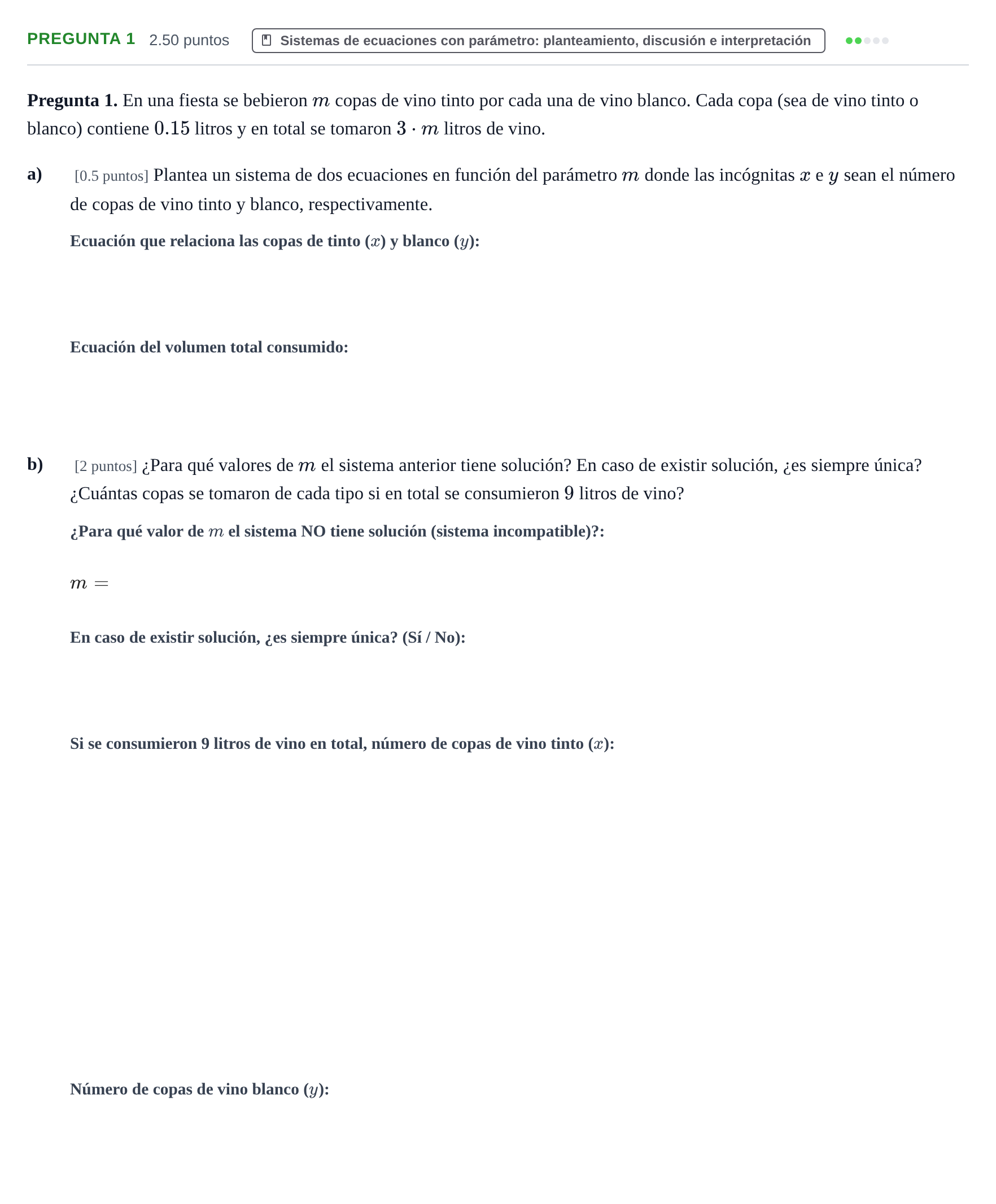 Enunciado: Pregunta 1 · Matemáticas aplicadas a las Ciencias Sociales II PAU Asturias Extraordinaria 2023