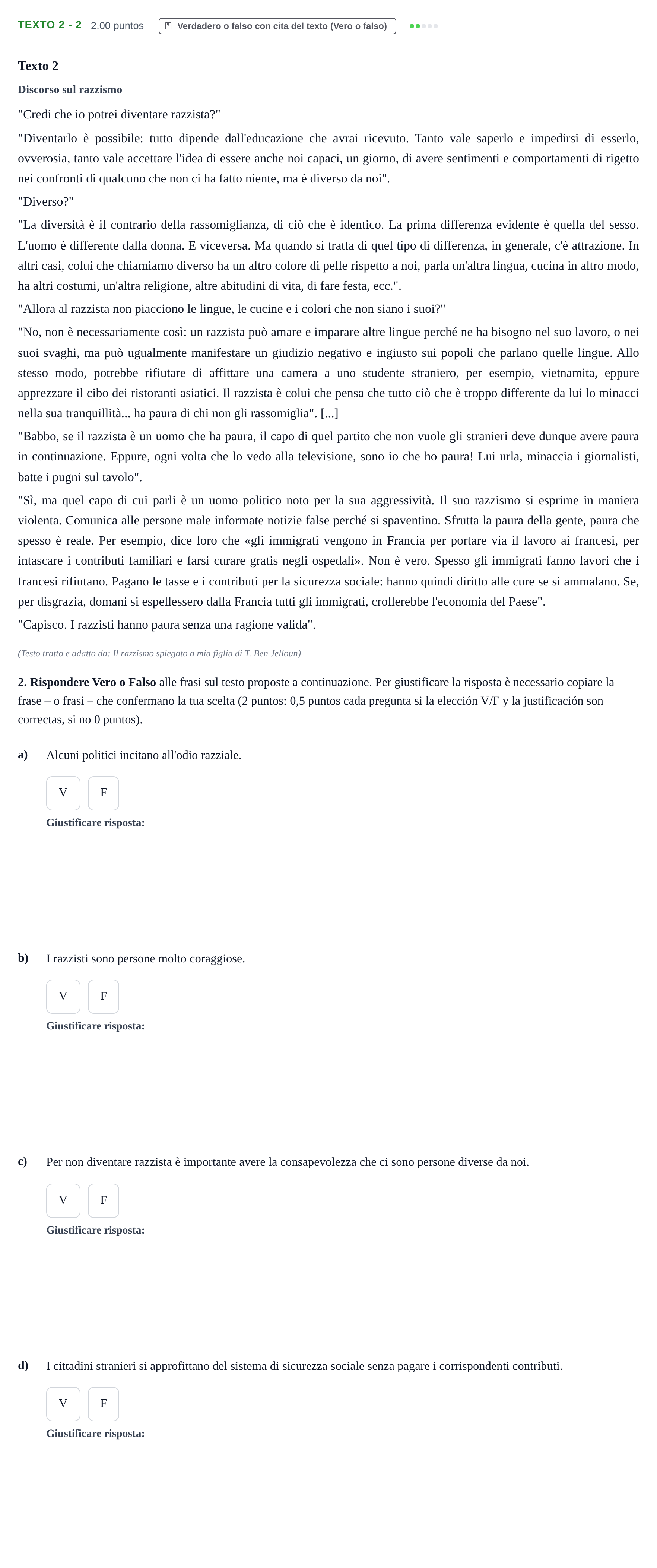 Enunciado: Ejercicio Texto 2 - 2 · Italiano PAU Asturias Ordinaria 2023
