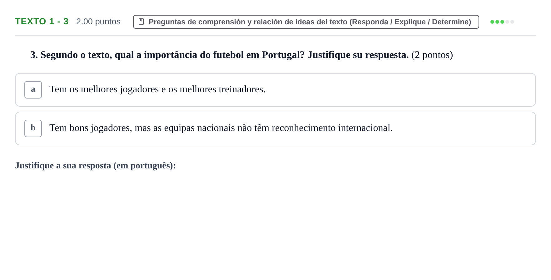 Enunciado: Ejercicio Texto 1 - 3 · Portugués PAU Asturias Extraordinaria (2ª lengua extranjera) 2023