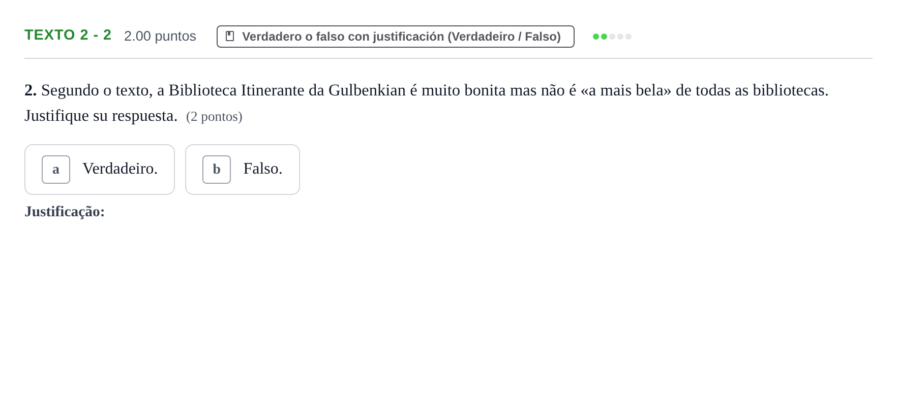 Enunciado: Ejercicio Texto 2 - 2 · Portugués PAU Asturias Extraordinaria (2ª lengua extranjera) 2023