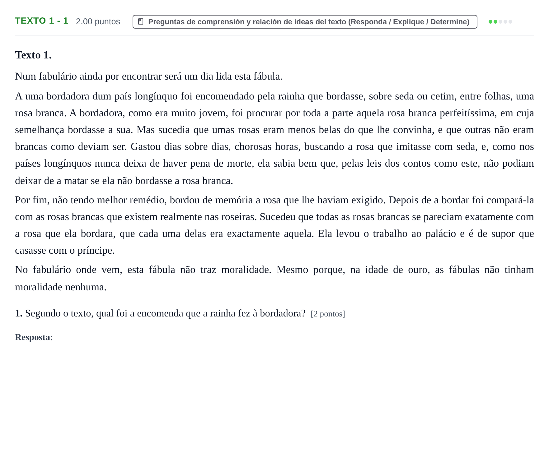 Enunciado: Ejercicio Texto 1 - 1 · Portugués PAU Asturias Ordinaria (2ª lengua extranjera) 2023