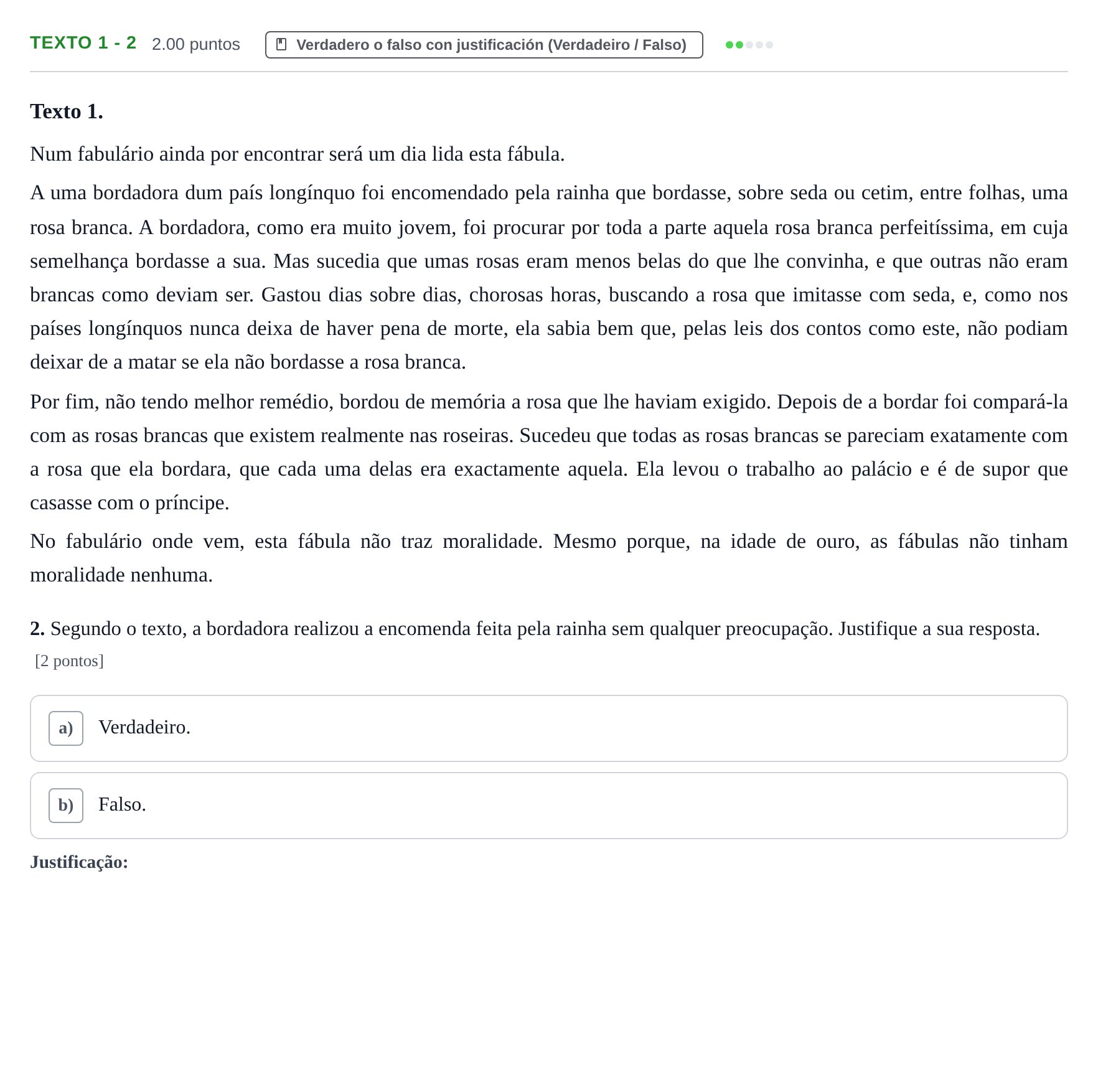 Enunciado: Ejercicio Texto 1 - 2 · Portugués PAU Asturias Ordinaria (2ª lengua extranjera) 2023