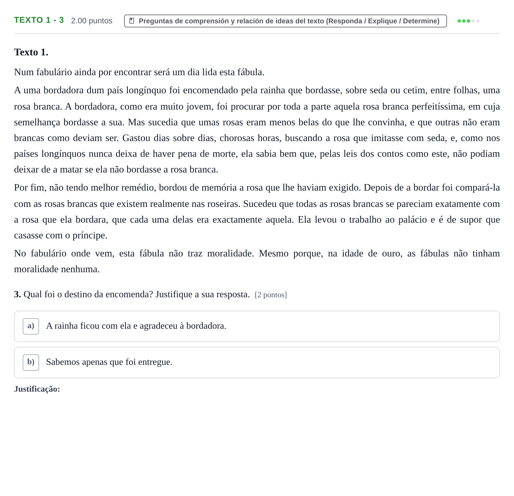 Enunciado: Ejercicio Texto 1 - 3 · Portugués PAU Asturias Ordinaria (2ª lengua extranjera) 2023