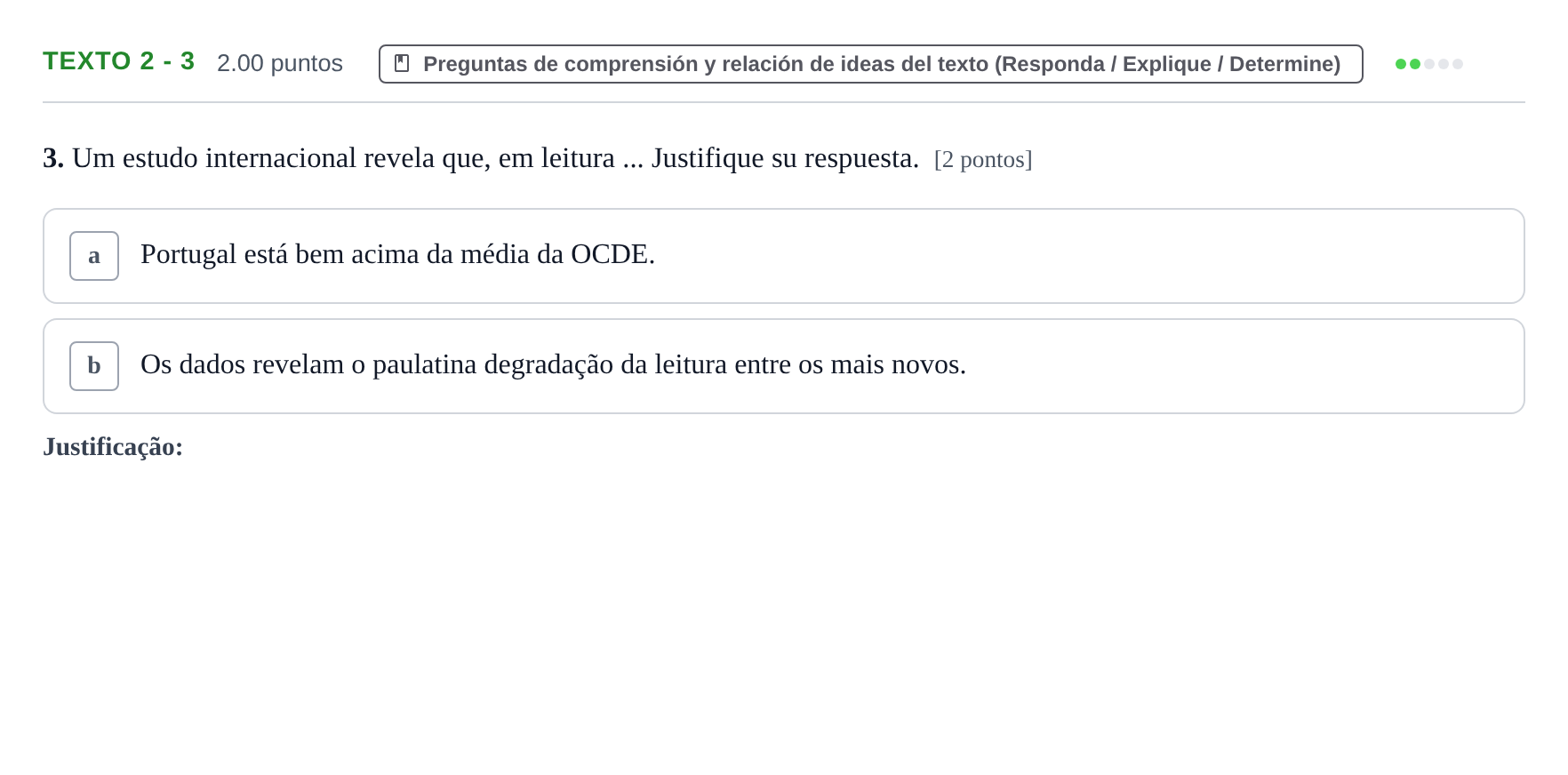 Enunciado: Ejercicio Texto 2 - 3 · Portugués PAU Asturias Ordinaria (2ª lengua extranjera) 2023