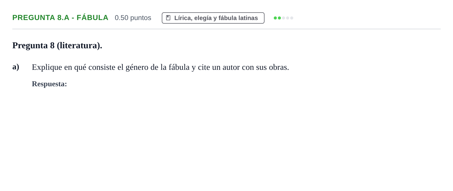 Enunciado: Pregunta 8.a - Fábula · Latín II PAU Asturias Ordinaria 2023