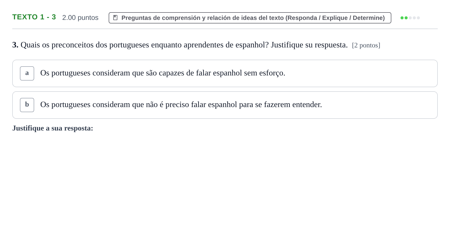 Enunciado: Ejercicio Texto 1 - 3 · Portugués PAU Asturias Ordinaria 2023