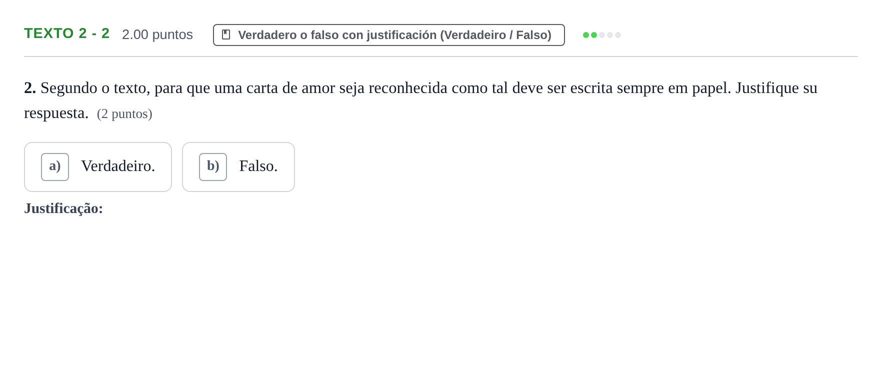 Enunciado: Ejercicio Texto 2 - 2 · Portugués PAU Asturias Ordinaria 2023