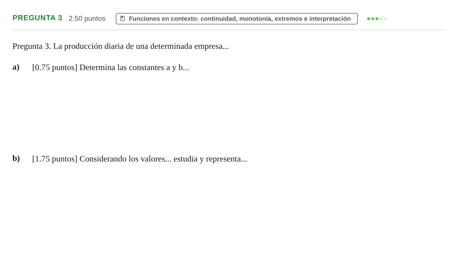 Enunciado: Pregunta 3 · Matemáticas aplicadas a las Ciencias Sociales II PAU Asturias Ordinaria 2023