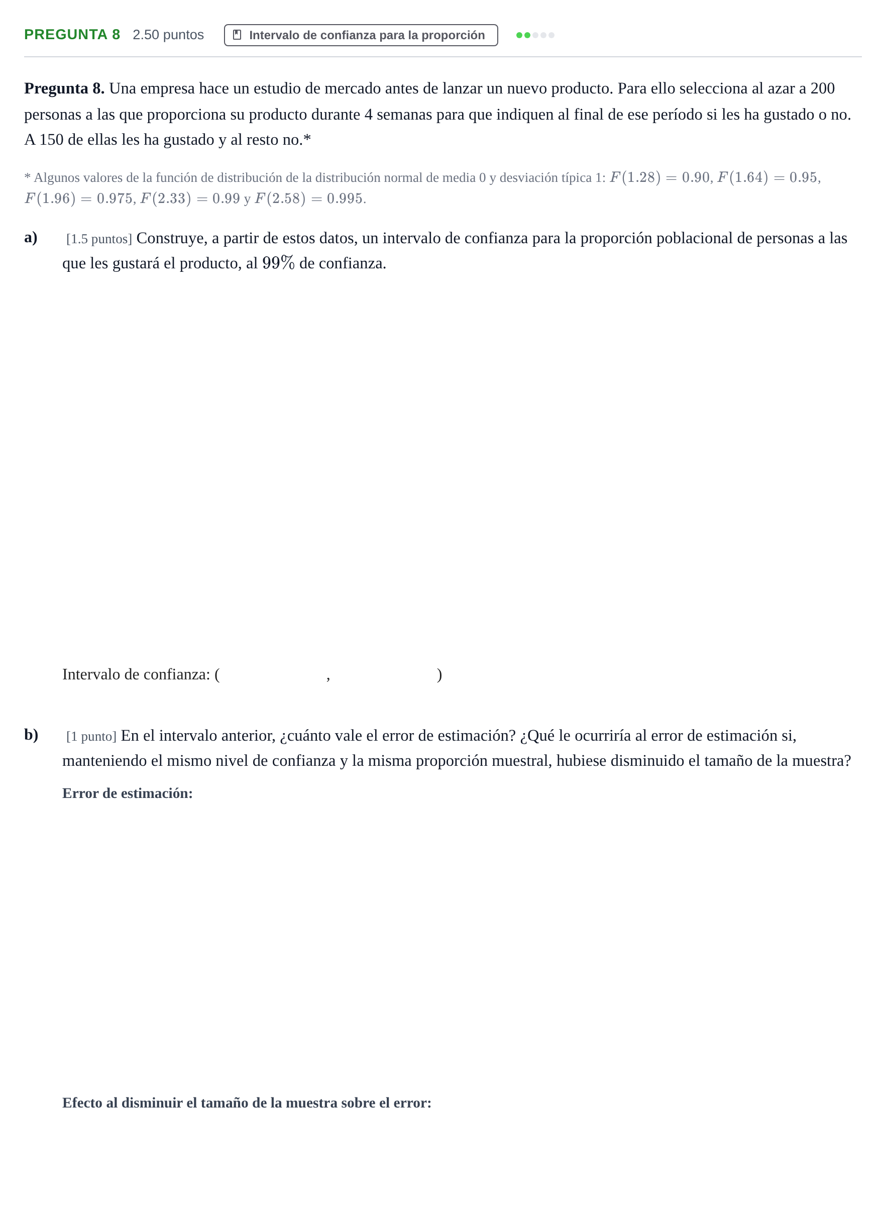 Enunciado: Pregunta 8 · Matemáticas aplicadas a las Ciencias Sociales II PAU Asturias Ordinaria 2023