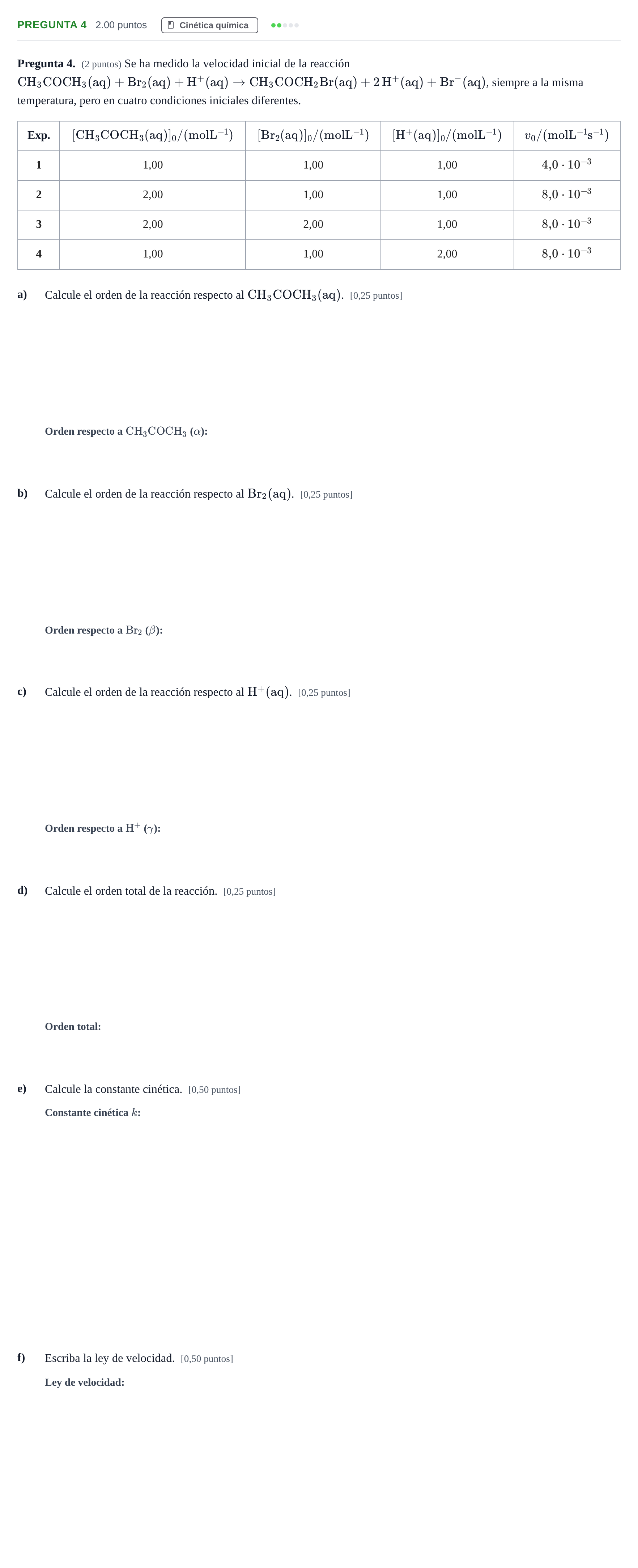 Enunciado: Pregunta 4 · Química PAU Asturias Ordinaria 2023