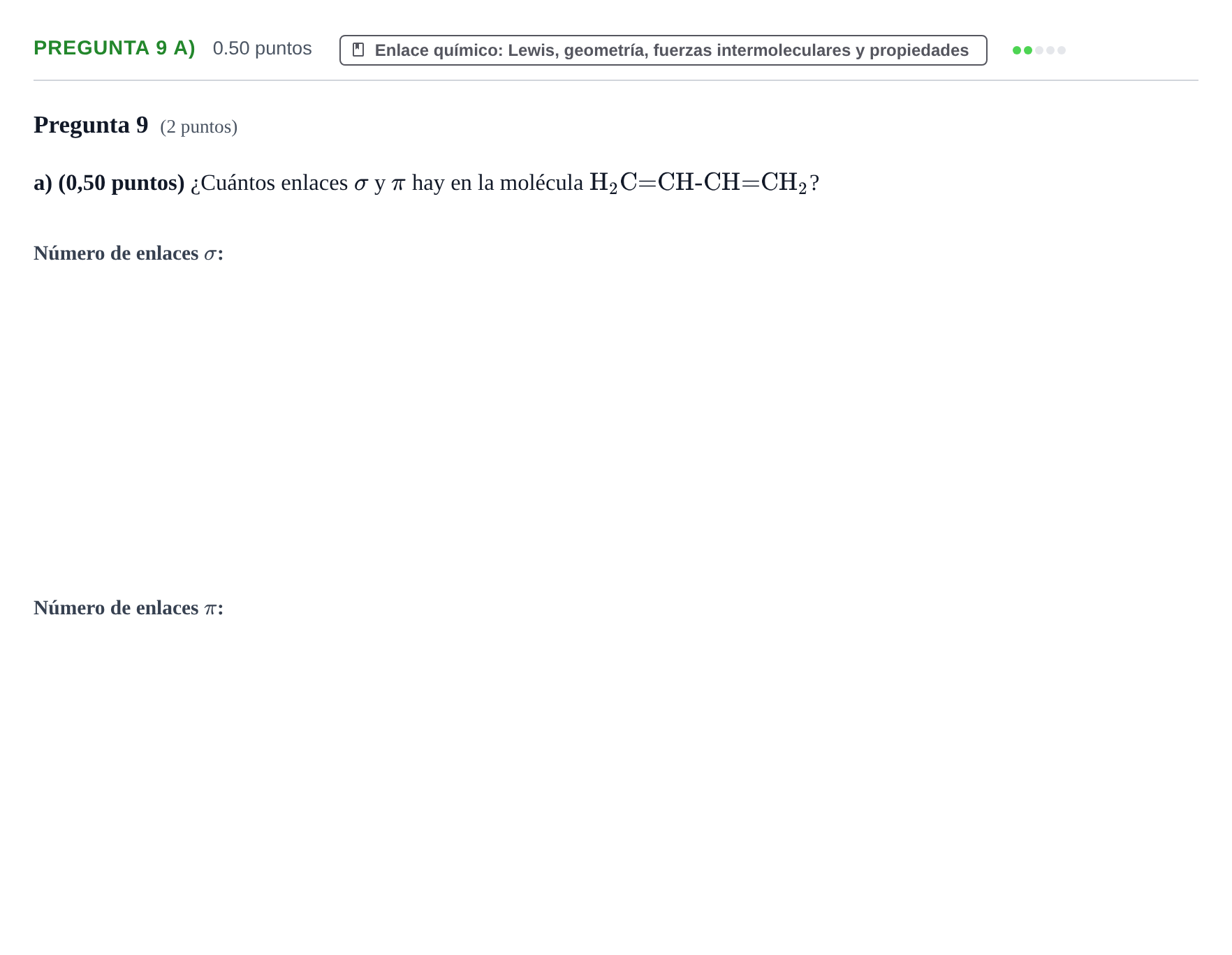 Enunciado: Pregunta 9 a) · Química PAU Asturias Ordinaria 2023
