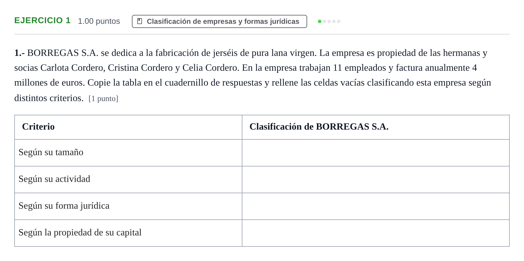 Enunciado: Problema 1 · Empresa y Diseño de Modelos de Negocio PAU Extremadura Ordinaria 2023