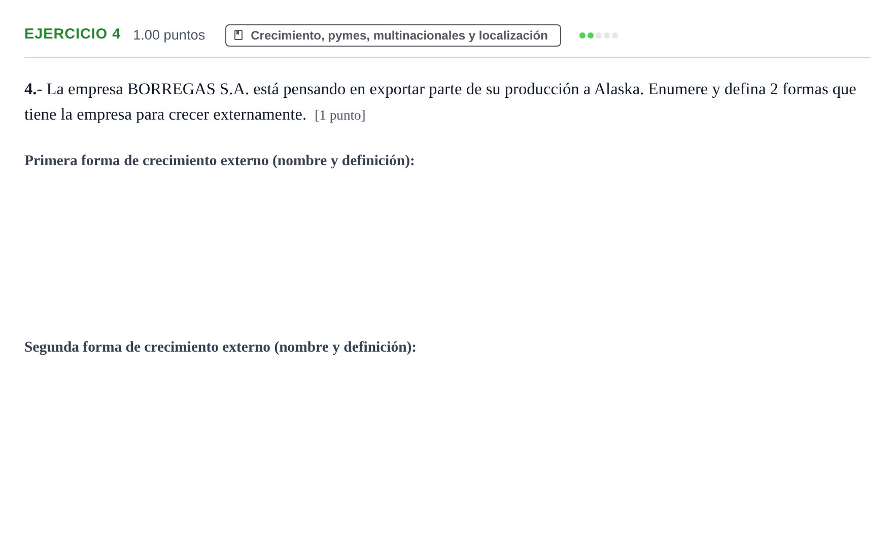 Enunciado: Problema 4 · Empresa y Diseño de Modelos de Negocio PAU Extremadura Ordinaria 2023