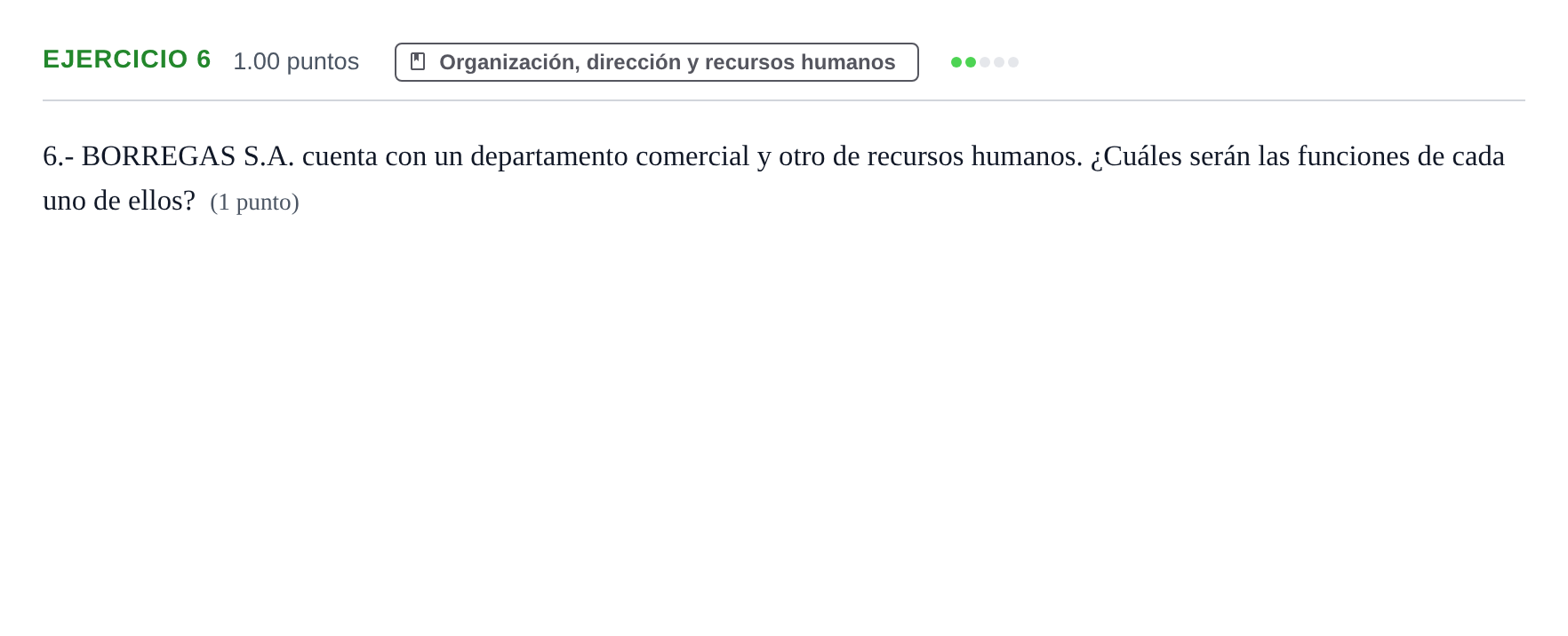 Enunciado: Problema 6 · Empresa y Diseño de Modelos de Negocio PAU Extremadura Ordinaria 2023