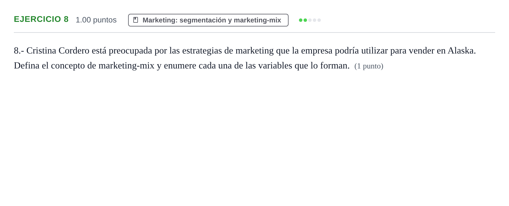 Enunciado: Problema 8 · Empresa y Diseño de Modelos de Negocio PAU Extremadura Ordinaria 2023