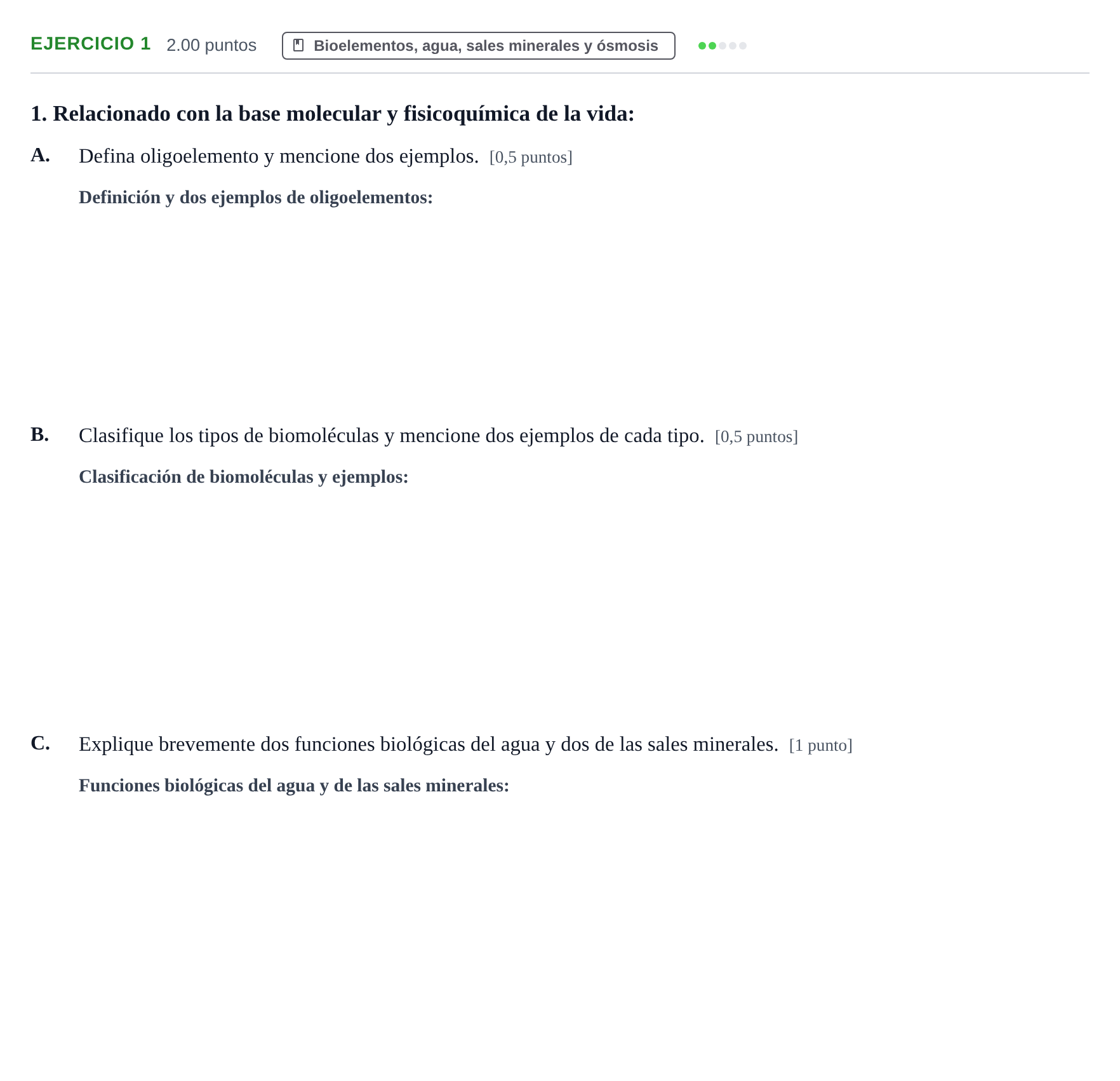 Enunciado: Problema 1 · Biología PAU Extremadura Ordinaria 2023