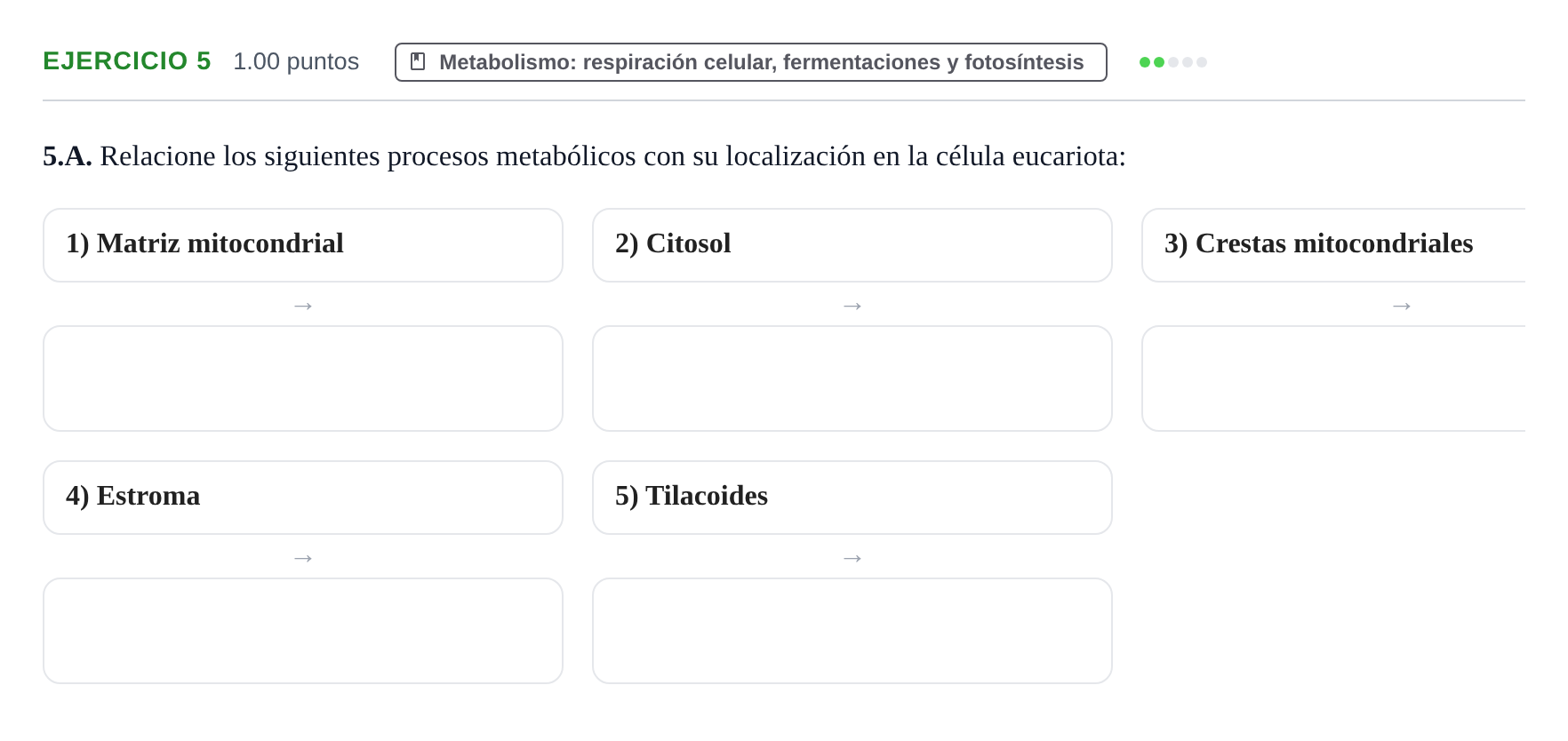 Enunciado: Ejercicio 5 - Metabolismo · Biología PAU Extremadura Ordinaria 2023