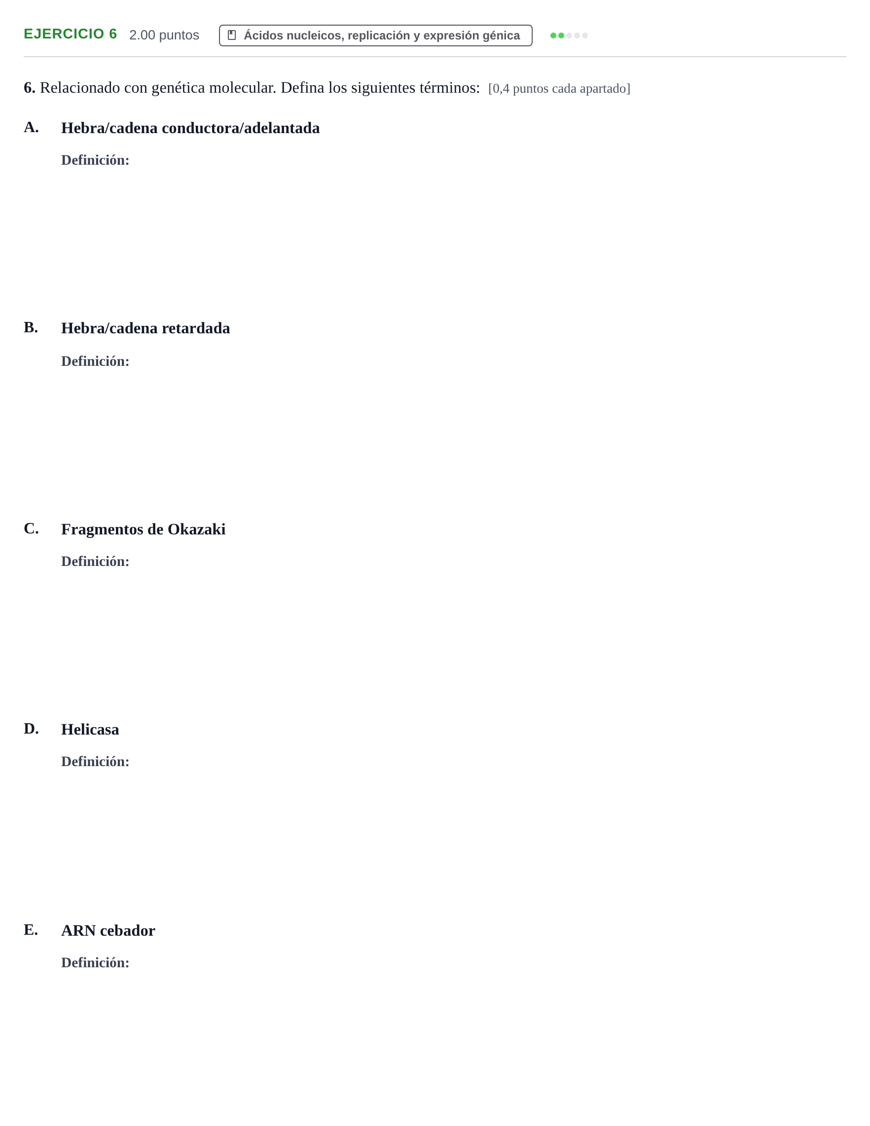 Enunciado: Problema 6 · Biología PAU Extremadura Ordinaria 2023