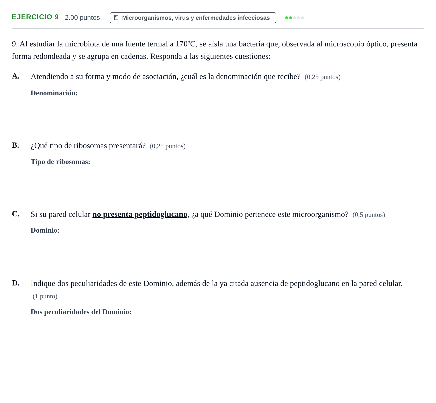 Enunciado: Problema 9 · Biología PAU Extremadura Ordinaria 2023