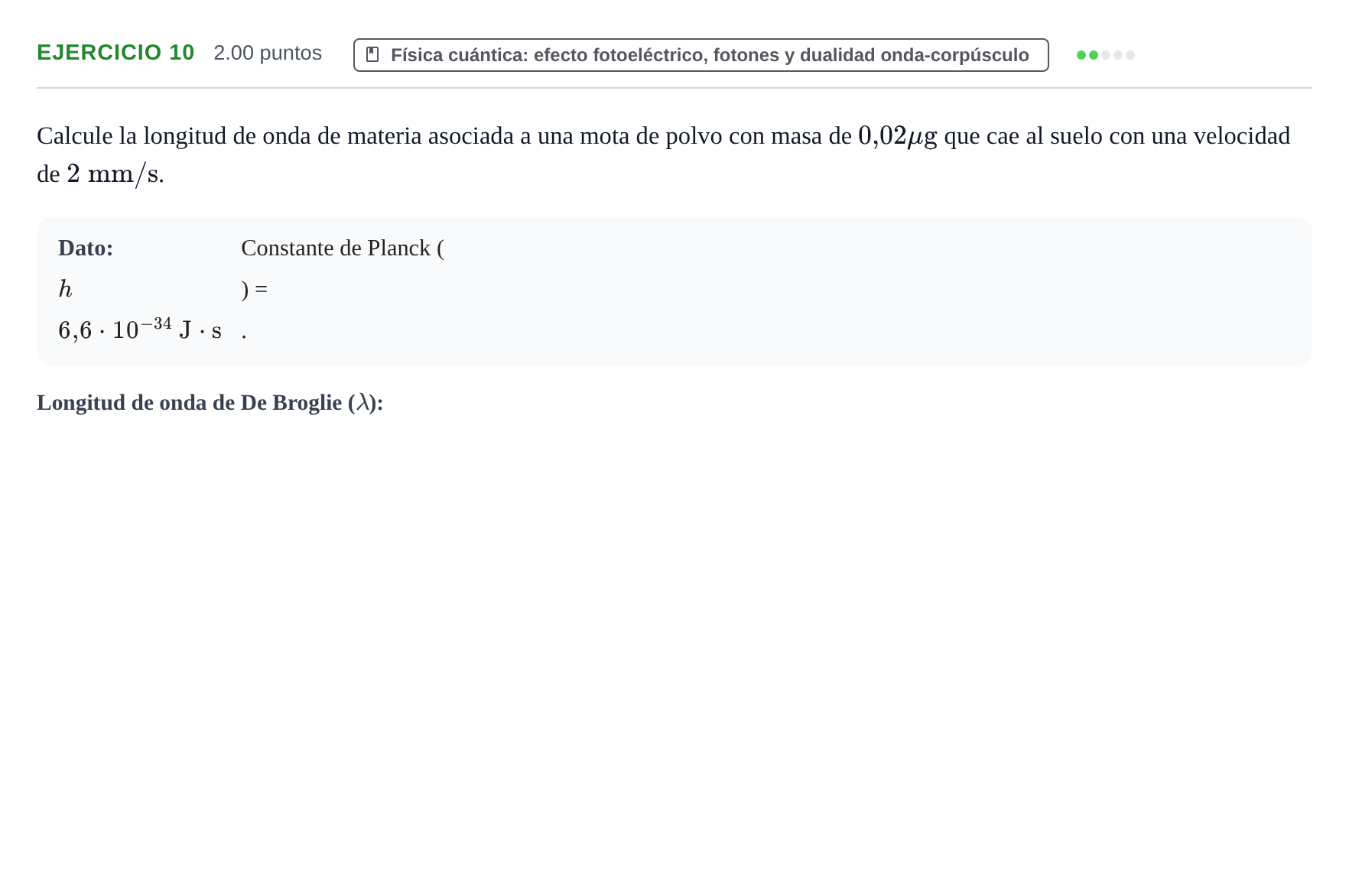 Enunciado: Problema 10 · Física PAU Extremadura Ordinaria 2023