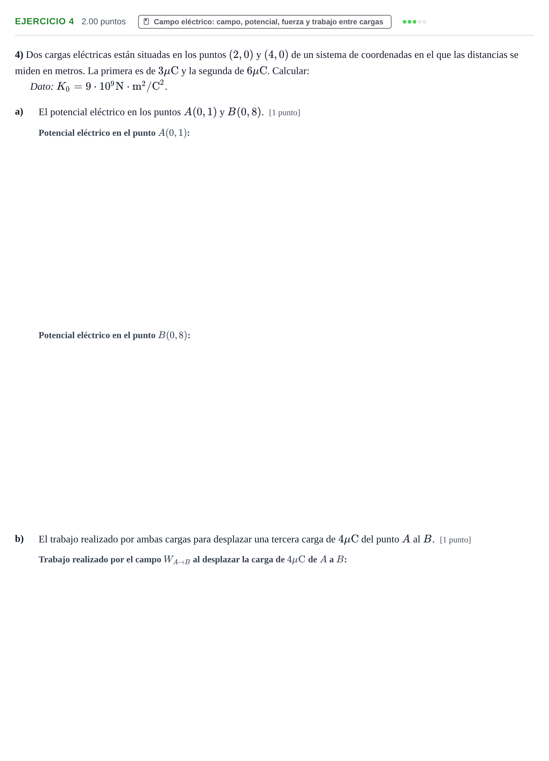 Enunciado: Problema 4 · Física PAU Extremadura Ordinaria 2023