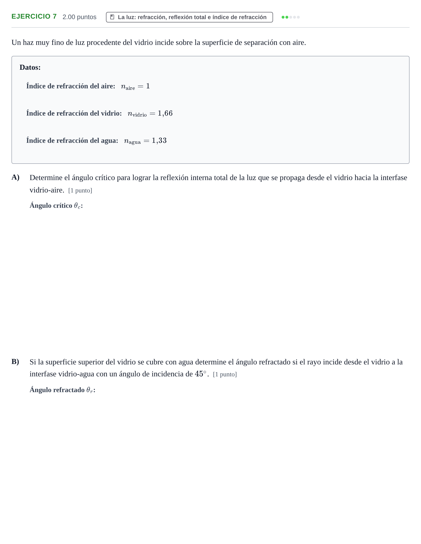 Enunciado: Problema 7 · Física PAU Extremadura Ordinaria 2023