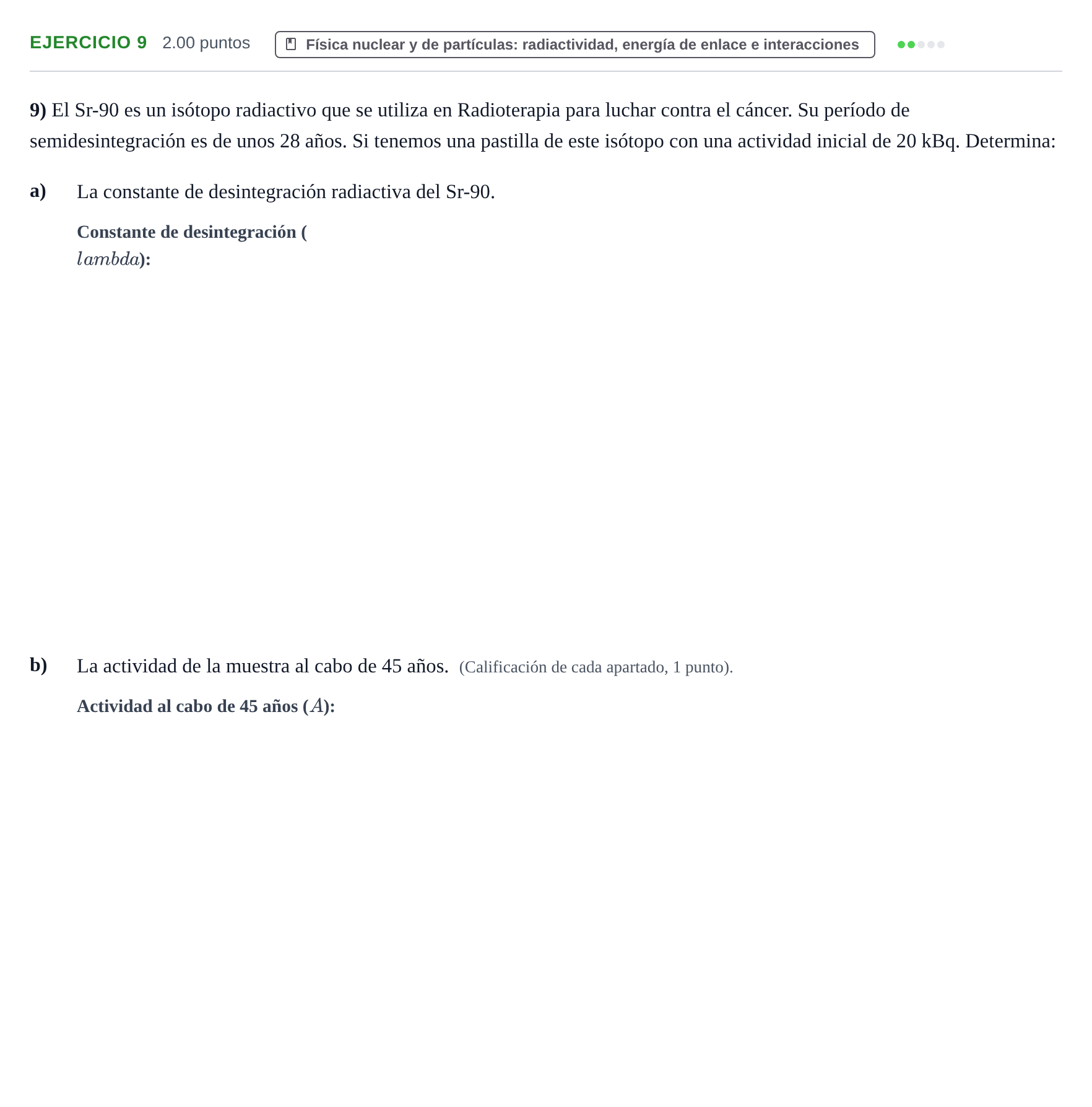 Enunciado: Problema 9 · Física PAU Extremadura Ordinaria 2023