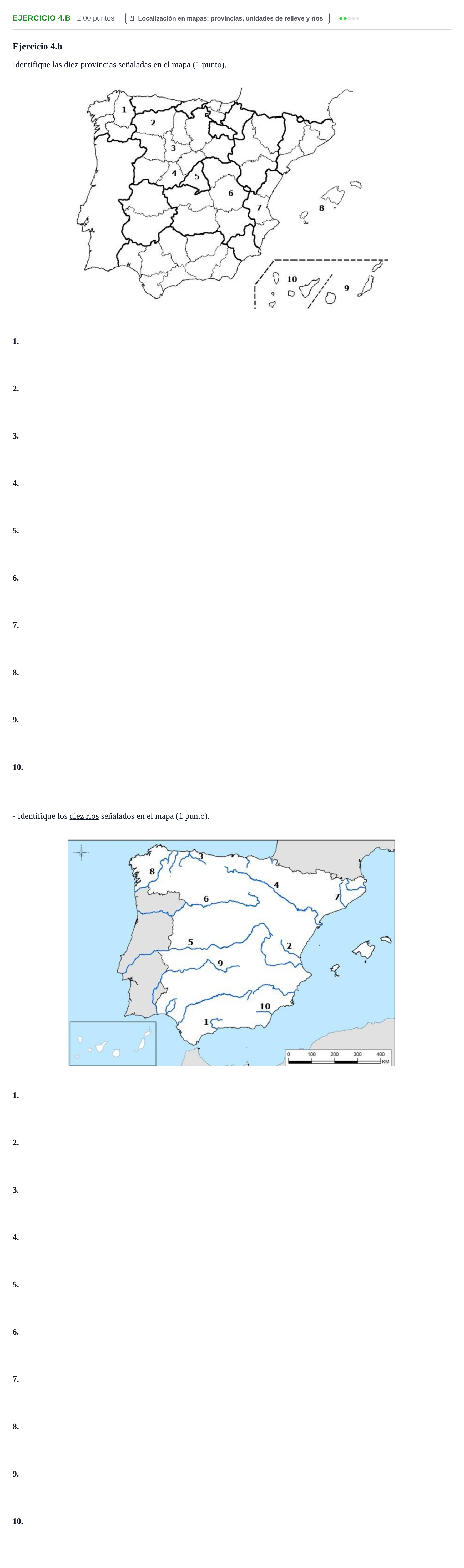 Enunciado: Ejercicio 4.b · Geografía PAU Extremadura Ordinaria 2023