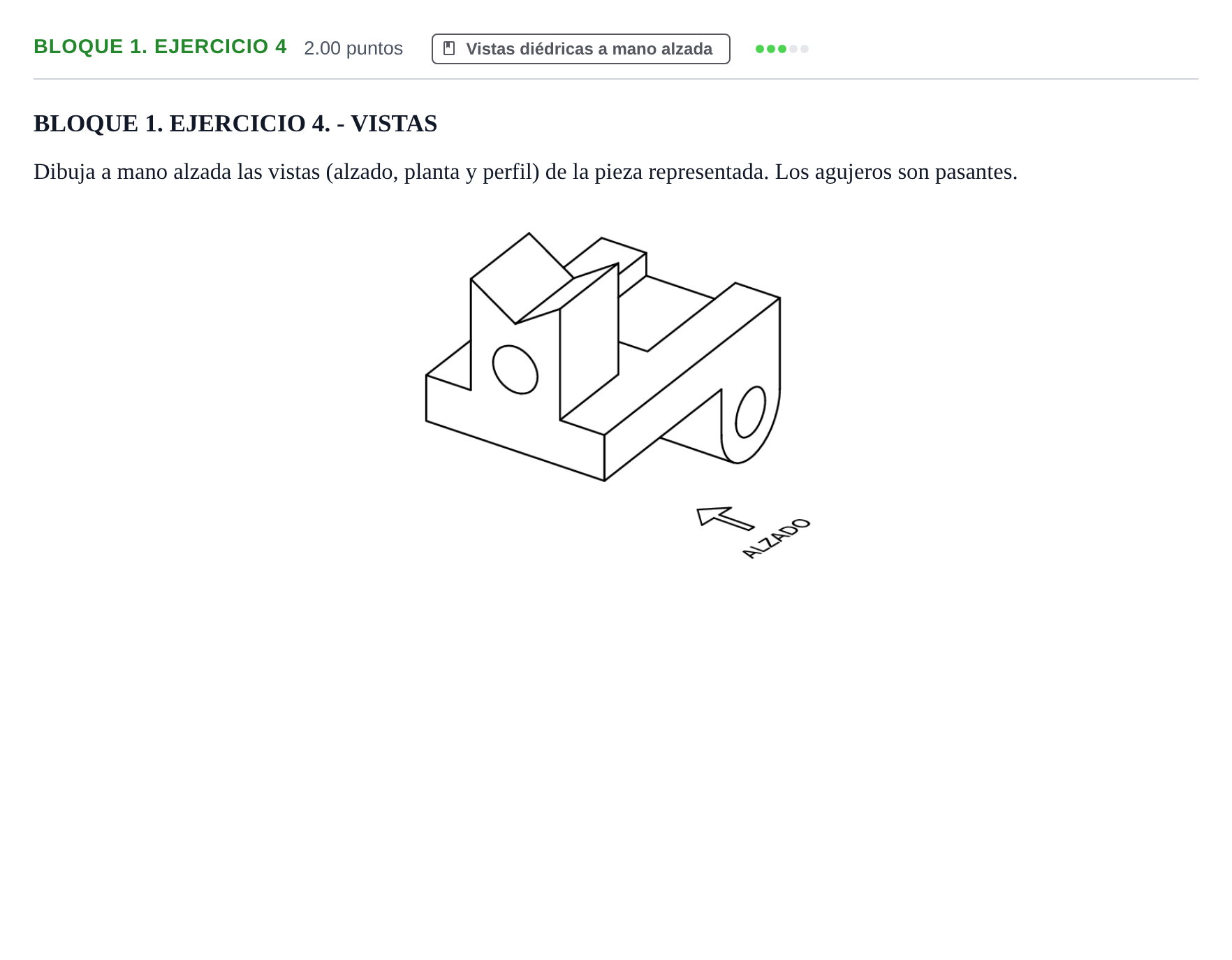 Enunciado: Bloque 1. Ejercicio 4 · Dibujo técnico II PAU Extremadura Ordinaria 2023