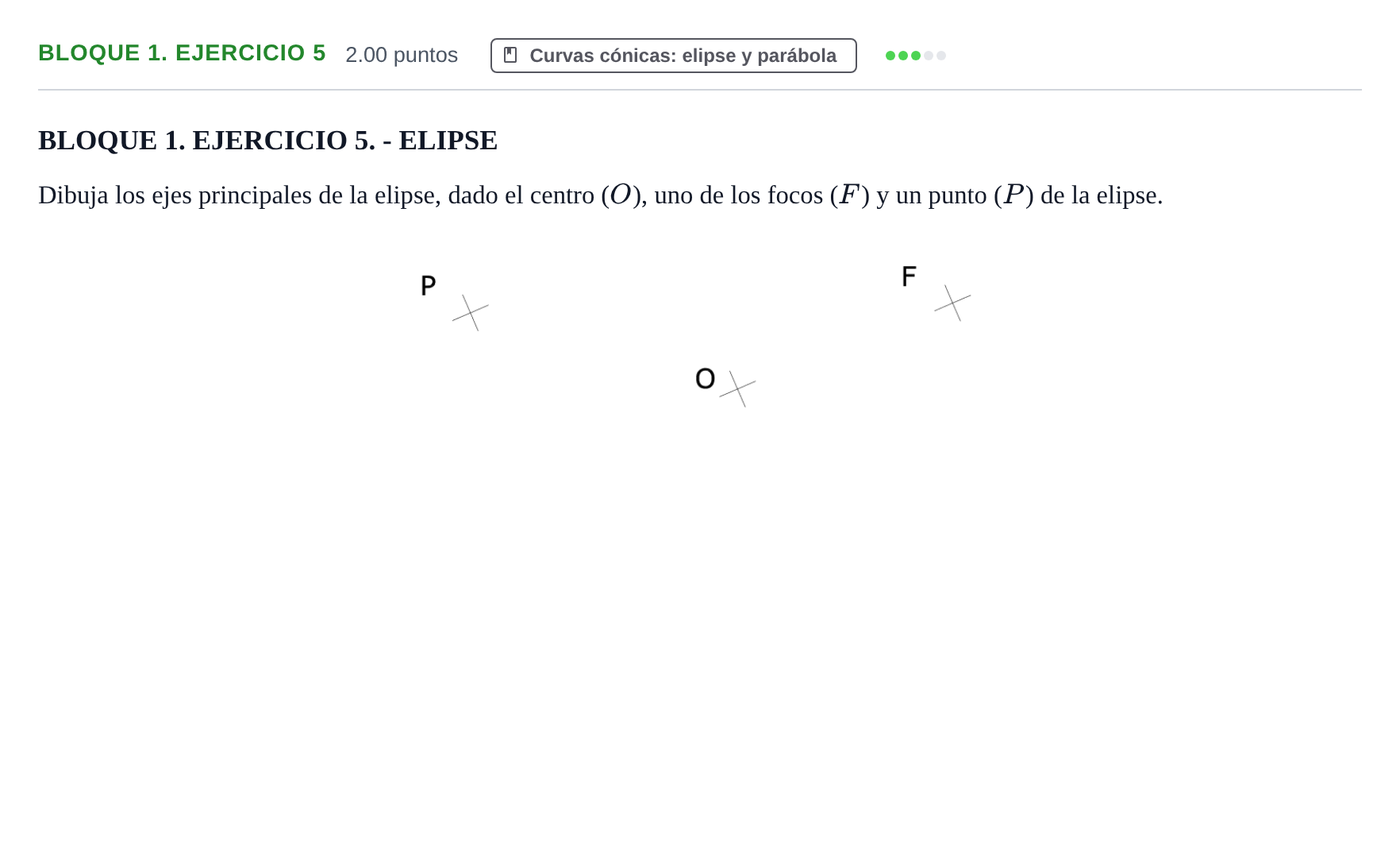 Enunciado: Bloque 1. Ejercicio 5 · Dibujo técnico II PAU Extremadura Ordinaria 2023
