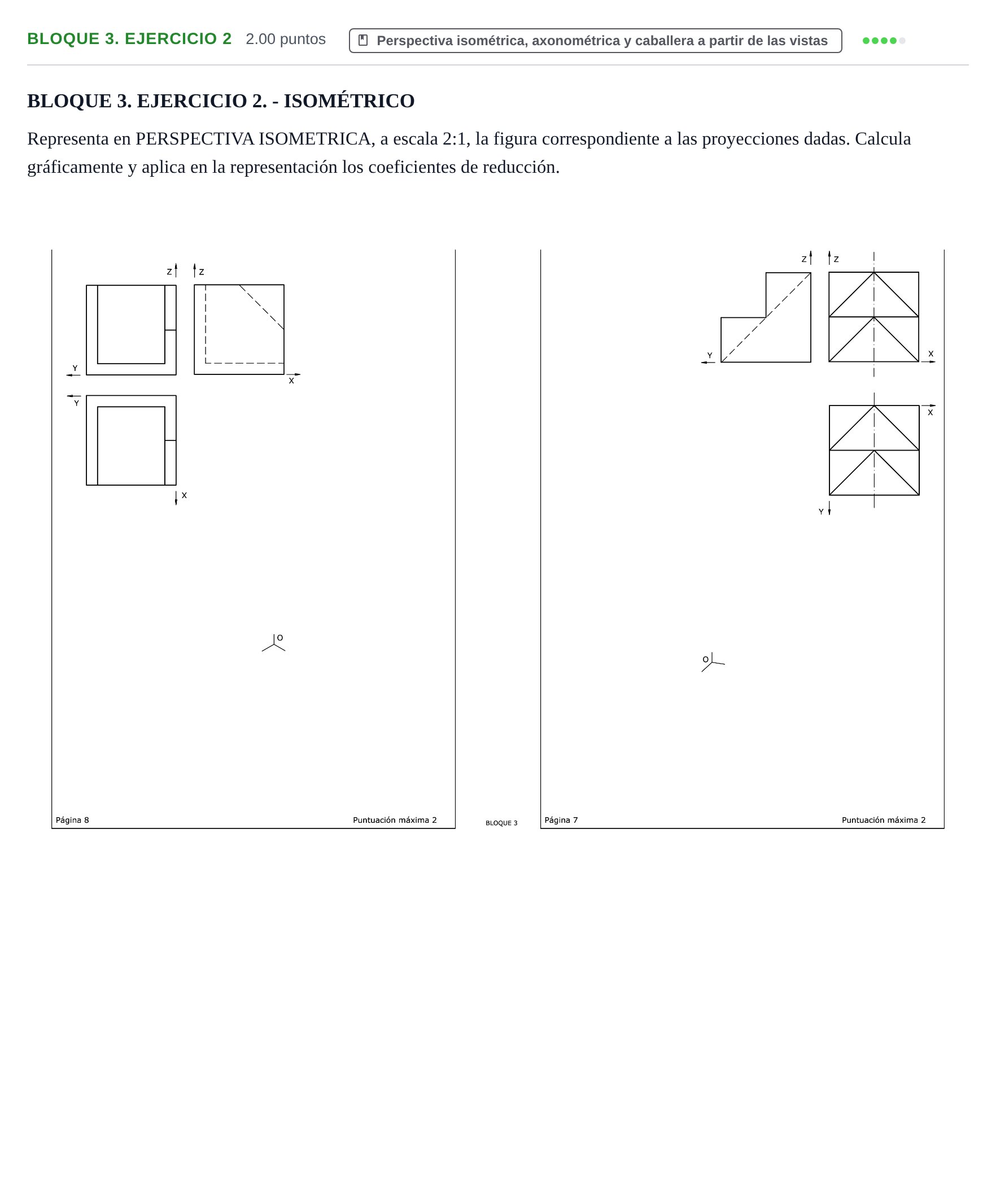 Enunciado: Bloque 3. Ejercicio 2 · Dibujo técnico II PAU Extremadura Ordinaria 2023