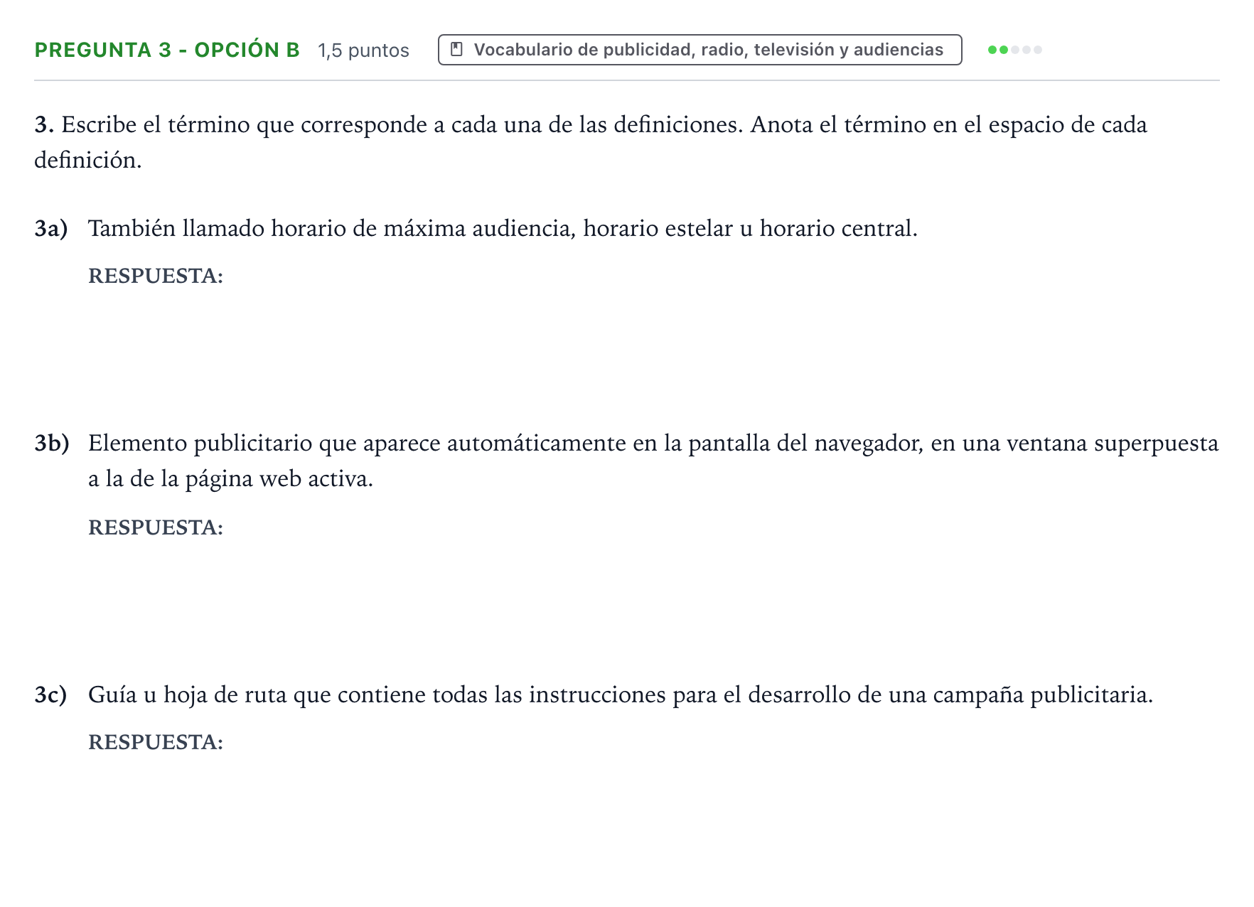 Enunciado: Pregunta 3 - Opción B · Cultura Audiovisual II PAU Extremadura Ordinaria 2023