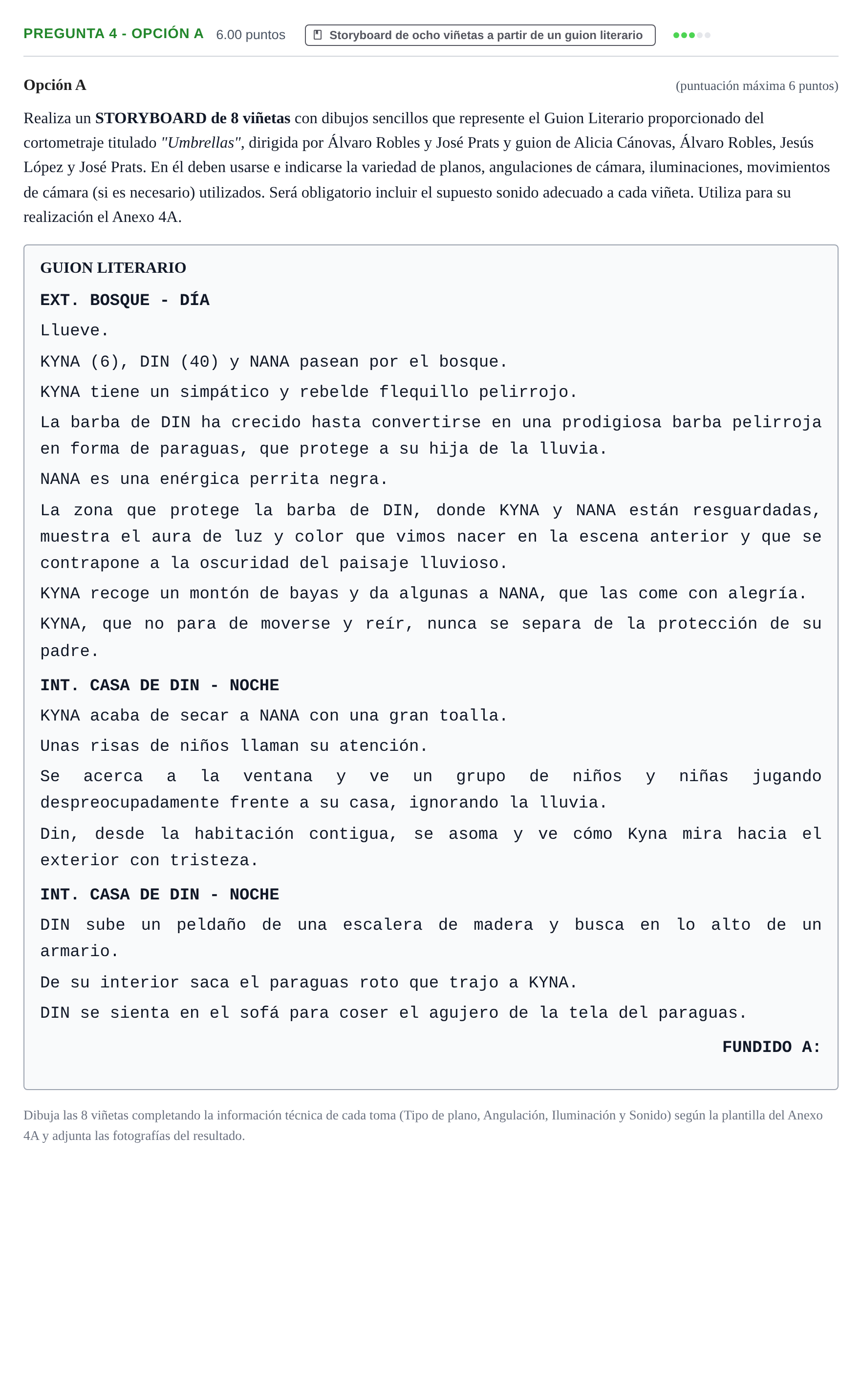 Enunciado: Pregunta 4 - Opción A · Cultura Audiovisual II PAU Extremadura Ordinaria 2023