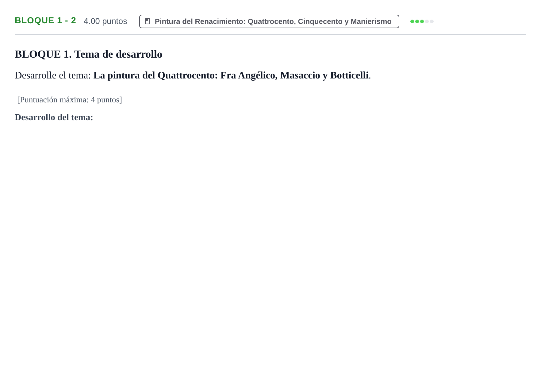 Enunciado: Bloque 1 - 2 · Historia del Arte PAU Extremadura Ordinaria 2023