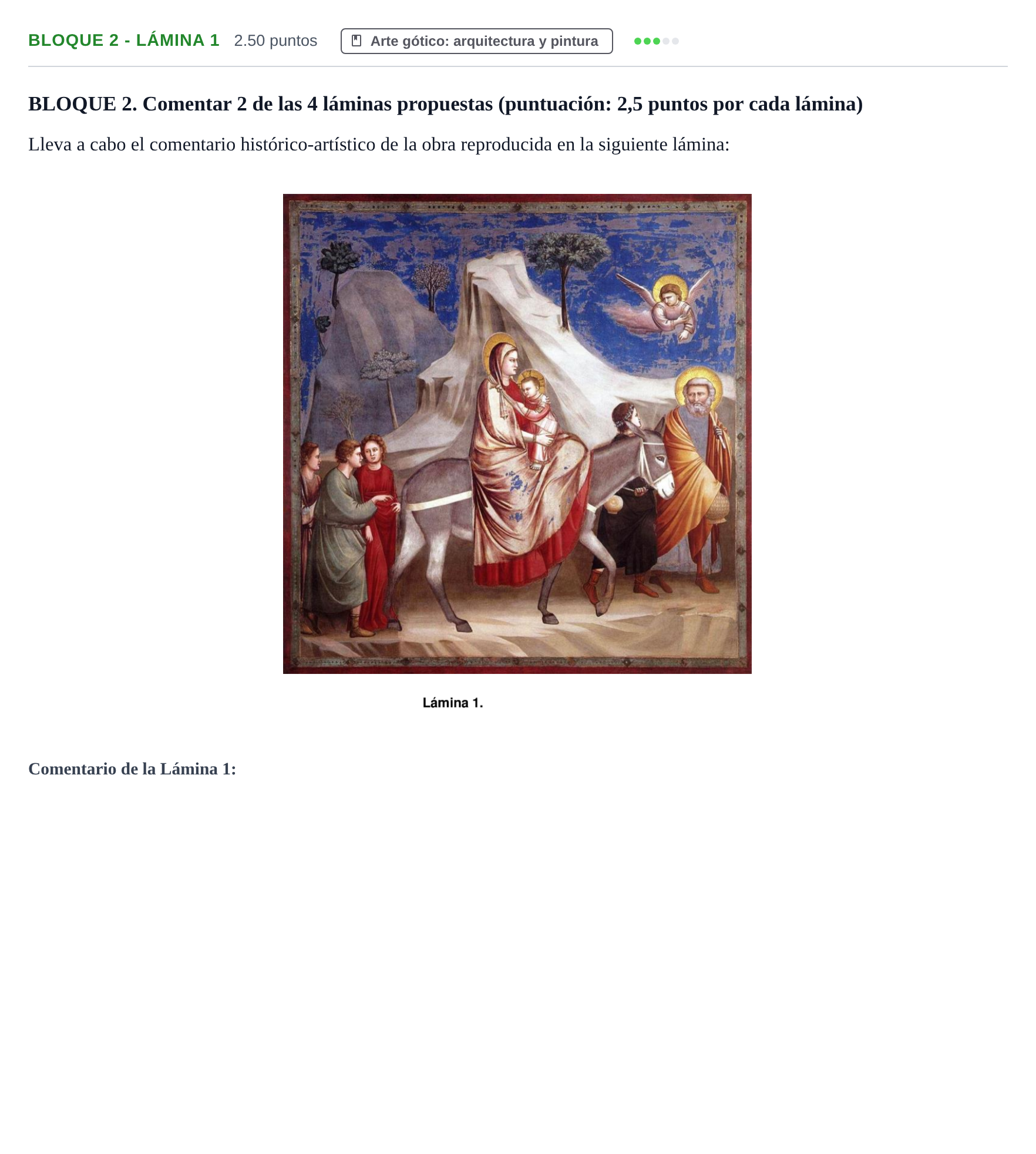 Enunciado: Bloque 2 - Lámina 1 · Historia del Arte PAU Extremadura Ordinaria 2023