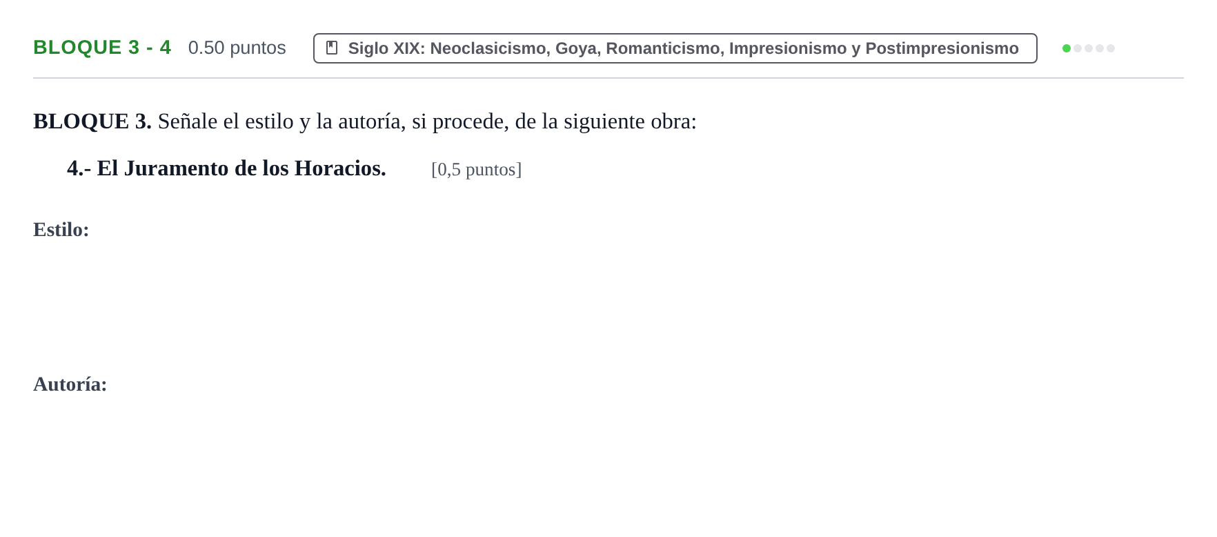 Enunciado: Bloque 3 - 4 · Historia del Arte PAU Extremadura Ordinaria 2023