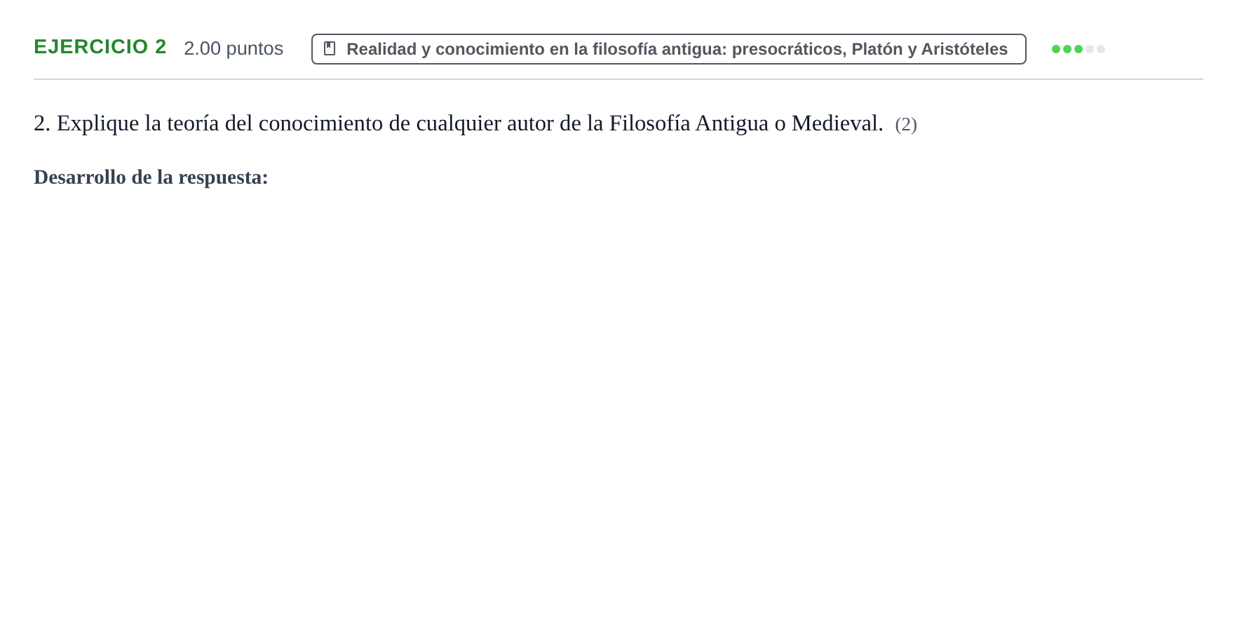 Enunciado: Problema 2 · Historia de la Filosofía PAU Extremadura Ordinaria 2023