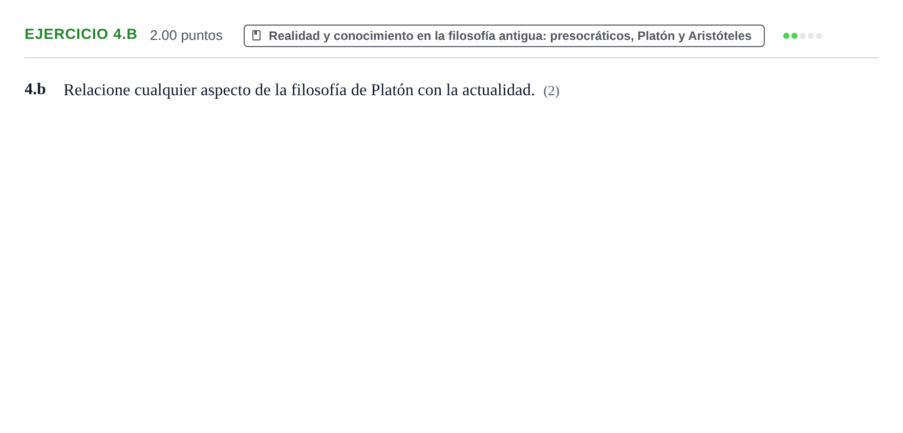 Enunciado: Ejercicio 4.b · Historia de la Filosofía PAU Extremadura Ordinaria 2023