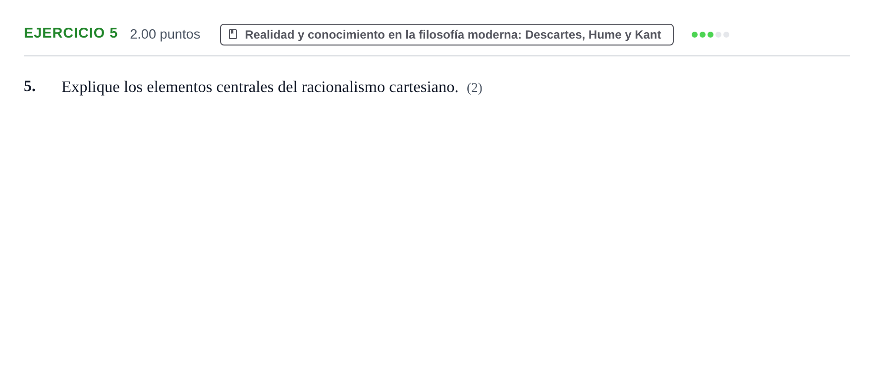 Enunciado: Problema 5 · Historia de la Filosofía PAU Extremadura Ordinaria 2023