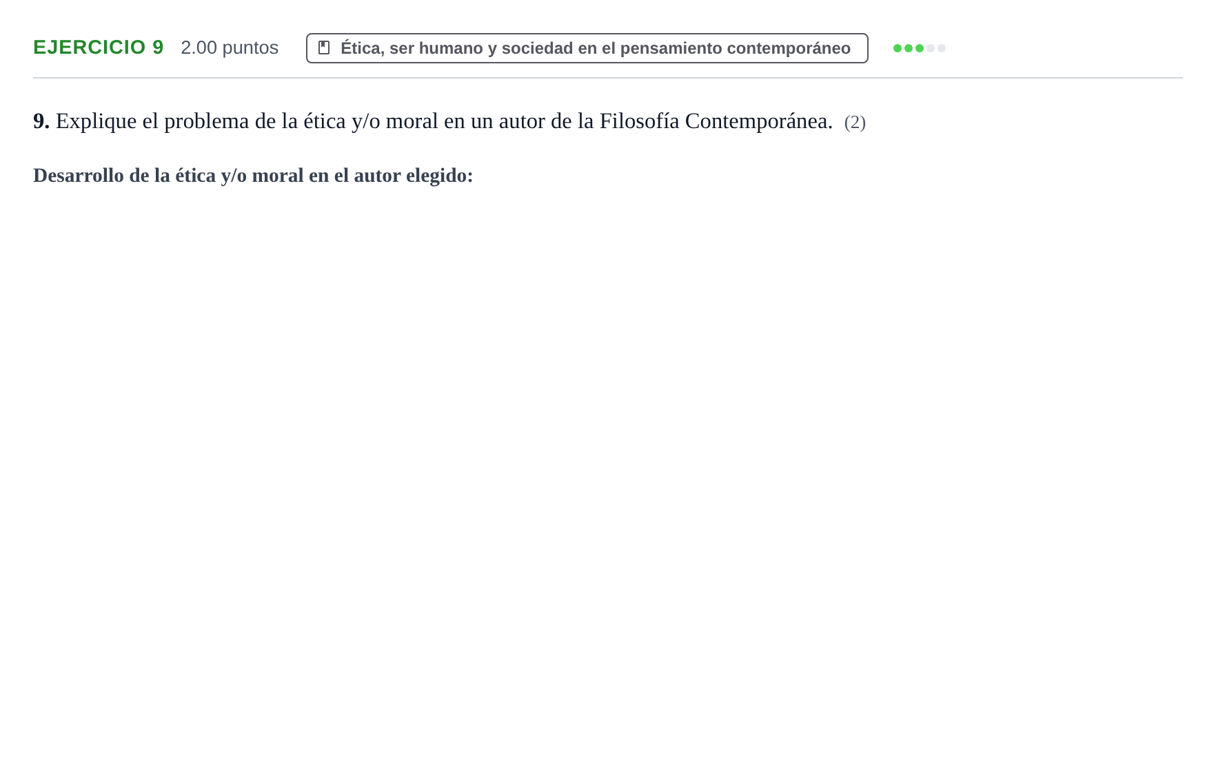 Enunciado: Problema 9 · Historia de la Filosofía PAU Extremadura Ordinaria 2023