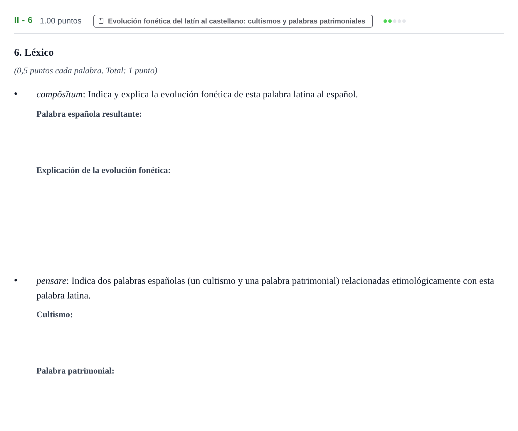 Enunciado: Ejercicio II - 6 · Latín II PAU Extremadura Ordinaria 2023